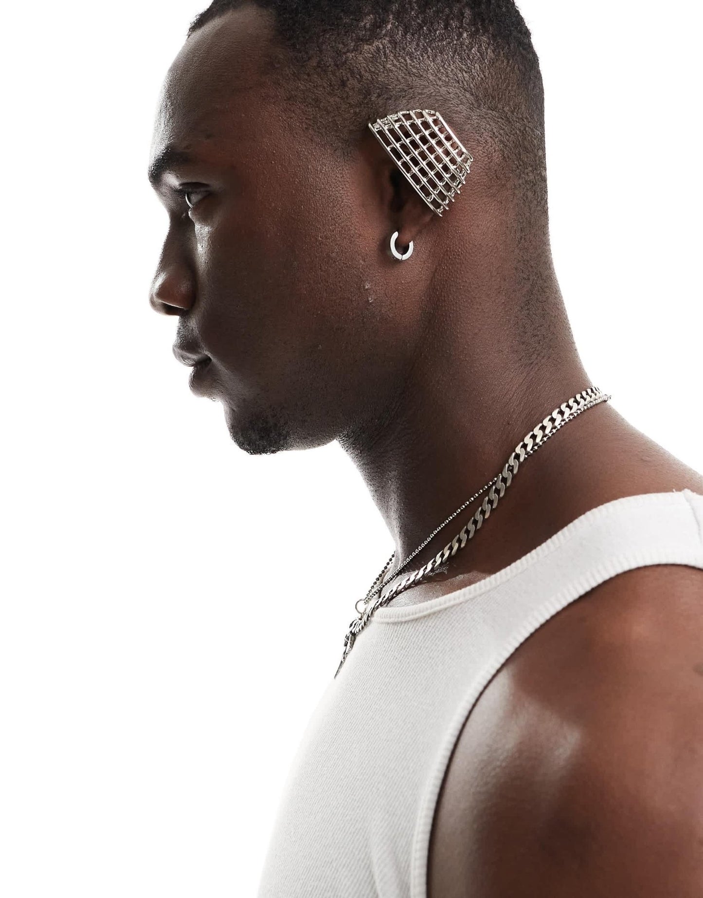 ASOS DESIGN ear cuff with caged design in silver tone - ASOS Sample Sale EU Store