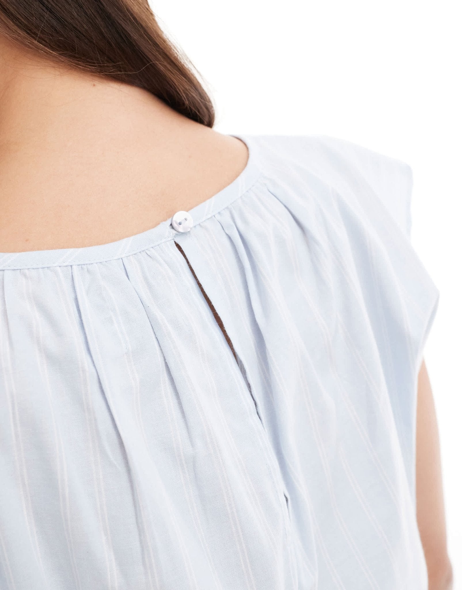 ASOS DESIGN elasticated waist co - ord top in blue and white stripe - ASOS Sample Sale EU Store