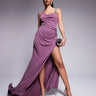 ASOS DESIGN embellished detail maxi dress with draping in plum