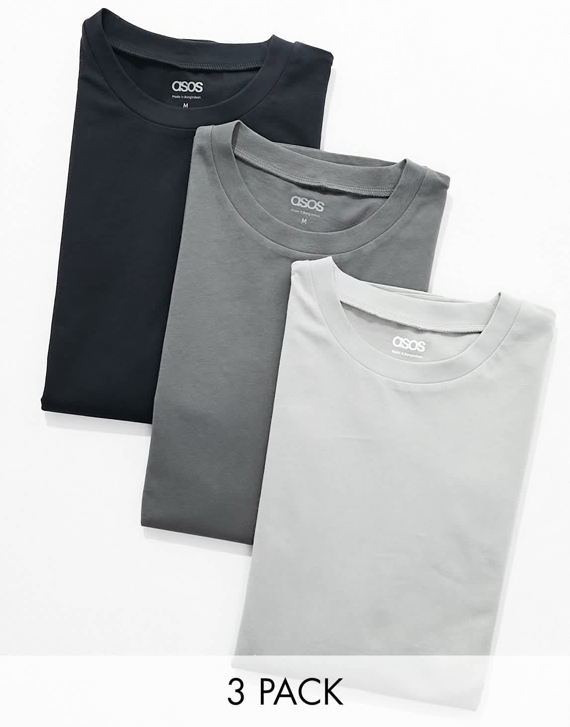ASOS DESIGN essential 3 pack relaxed t-shirts in multiple colours - ASOS Sample Sale EU Store