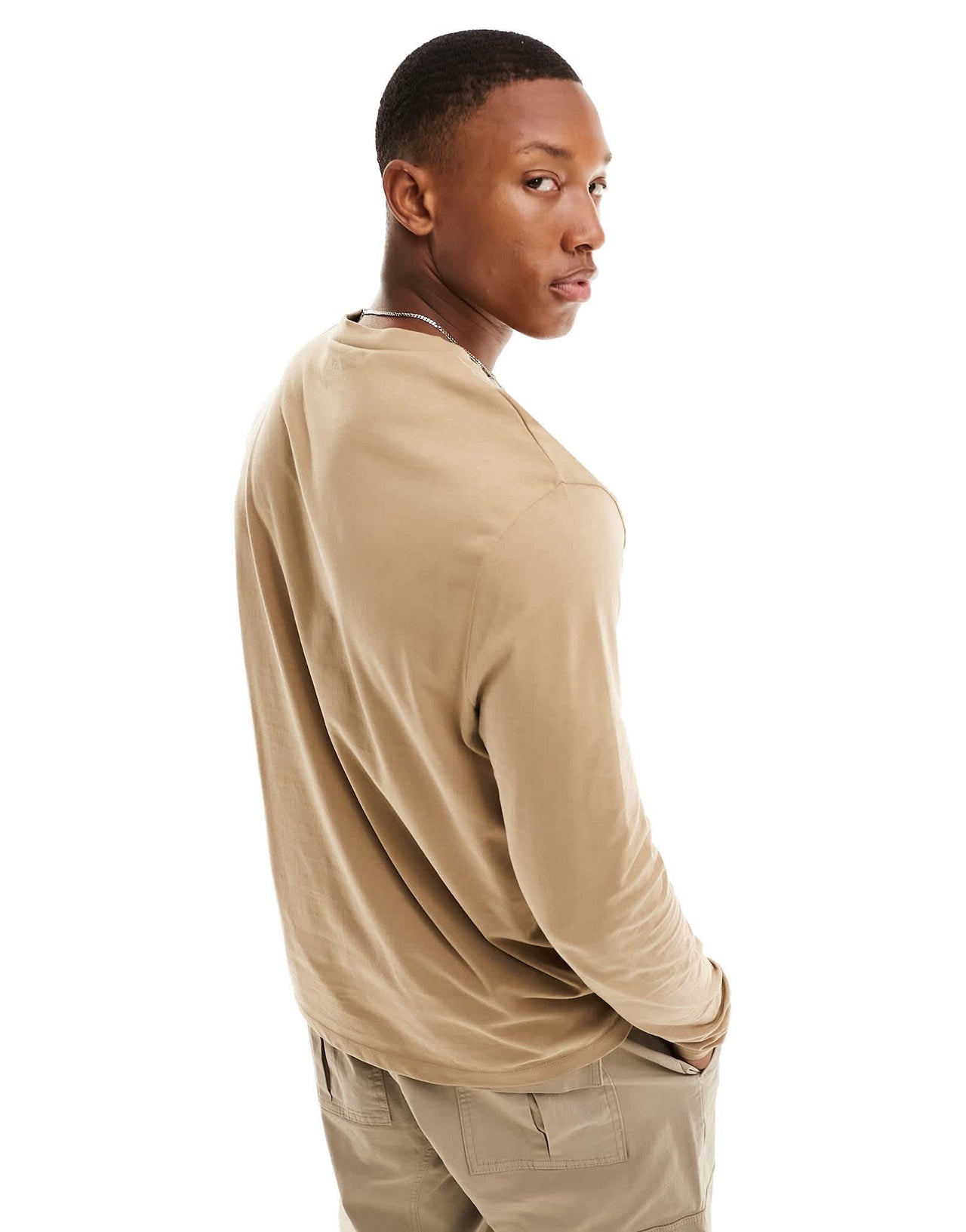 ASOS DESIGN essential long sleeve crew neck t-shirt in tan - ASOS Sample Sale EU Store
