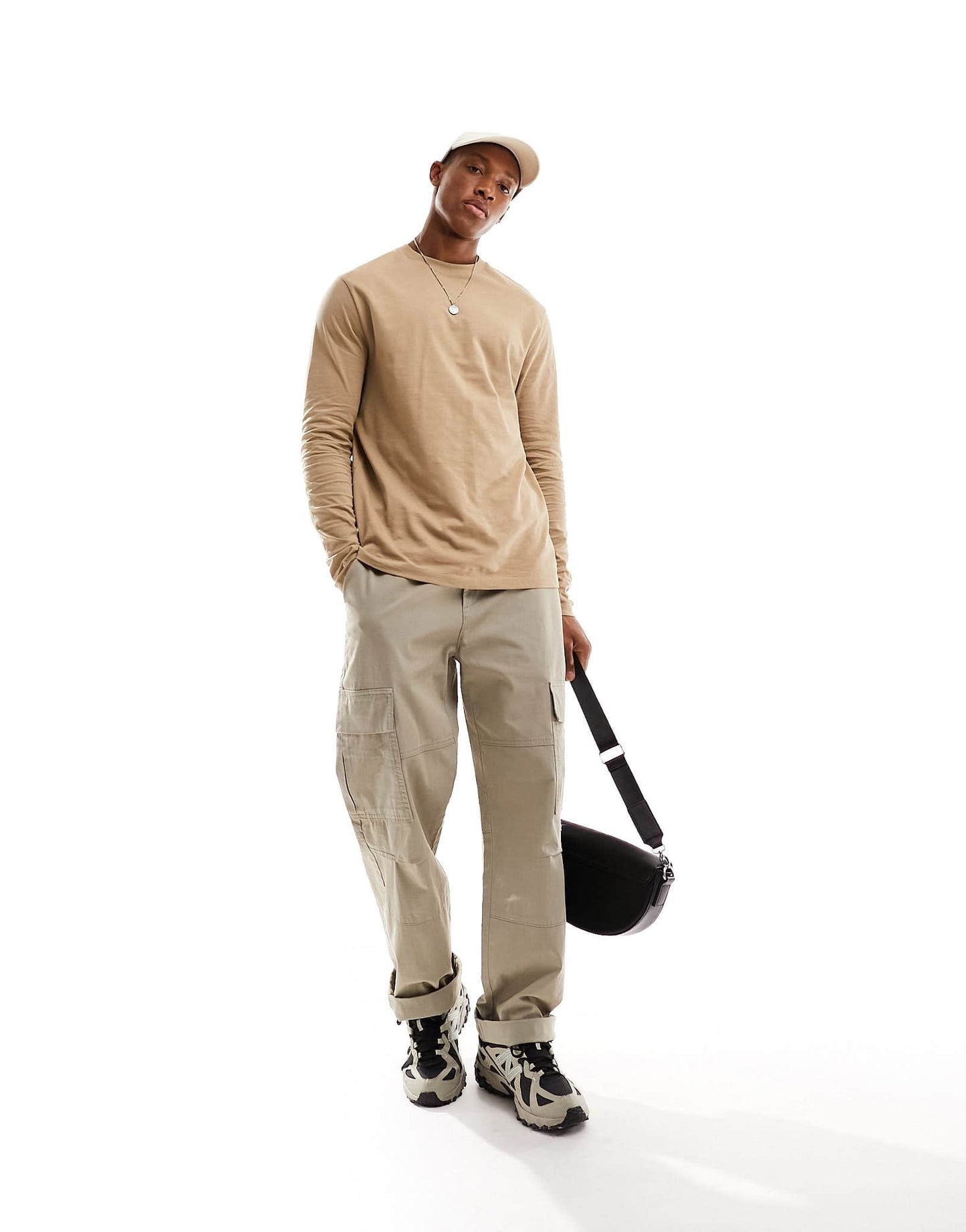 ASOS DESIGN essential long sleeve crew neck t-shirt in tan - ASOS Sample Sale EU Store