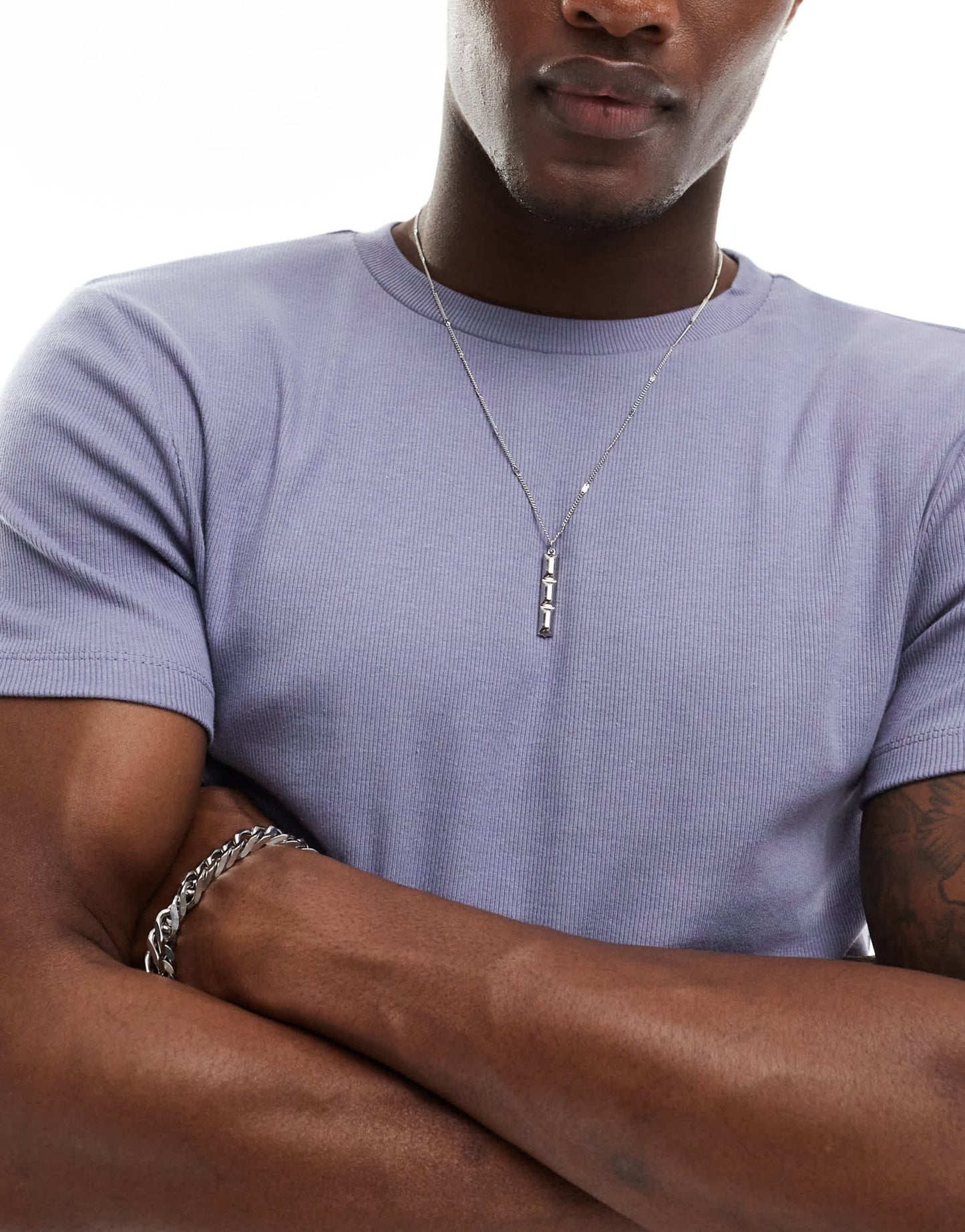 ASOS DESIGN essential muscle fit rib t-shirt in mid blue - ASOS Sample Sale EU Store