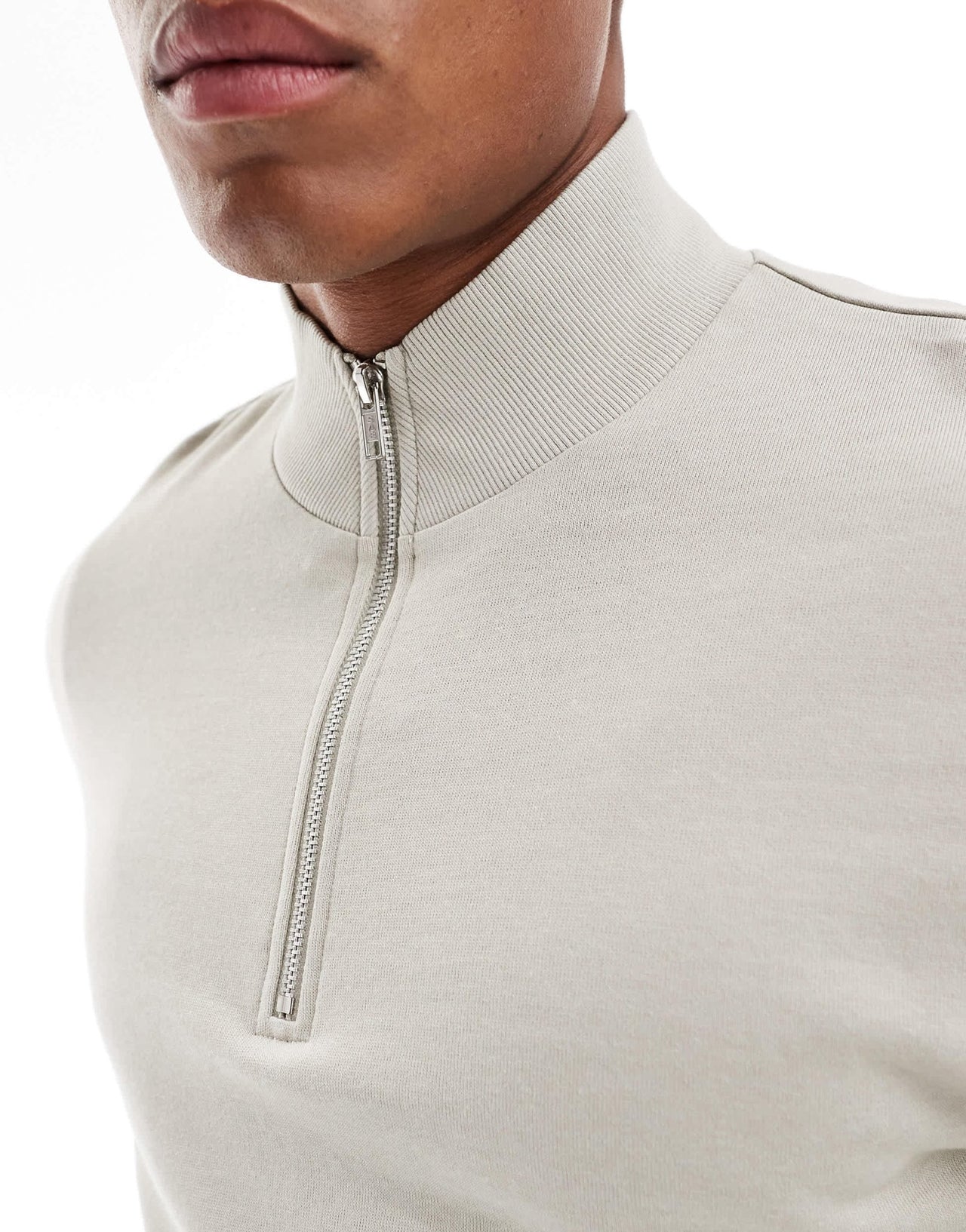 ASOS DESIGN essential sweatshirt with quarter zip in grey - ASOS Sample Sale EU Store