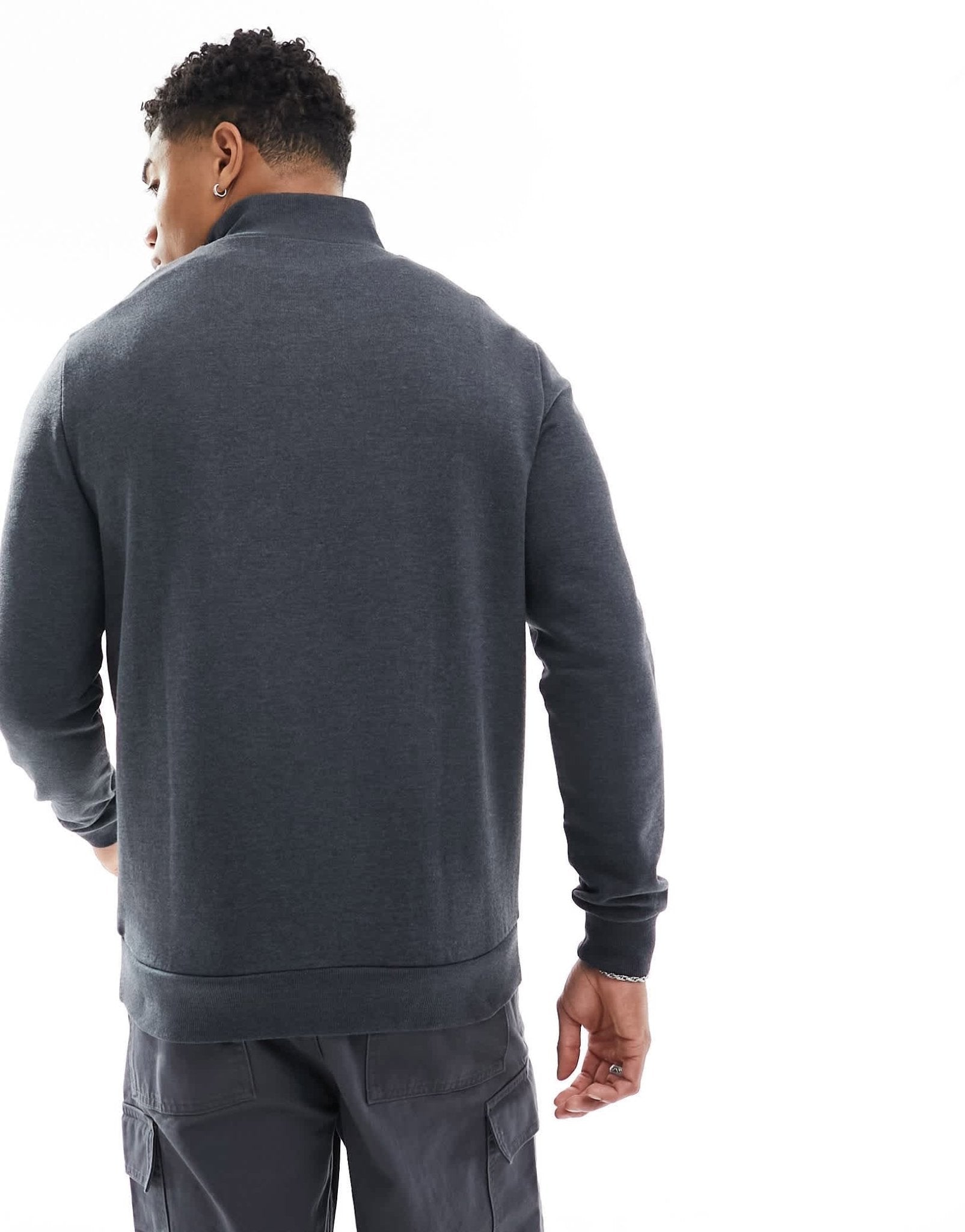 ASOS DESIGN essential sweatshirt with quarter zip in grey - ASOS Sample Sale EU Store