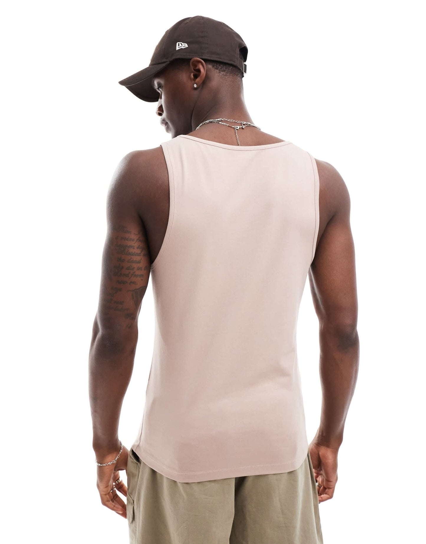 ASOS DESIGN essentials 2 pack muscle fit vests in pink and stone - ASOS Sample Sale EU Store