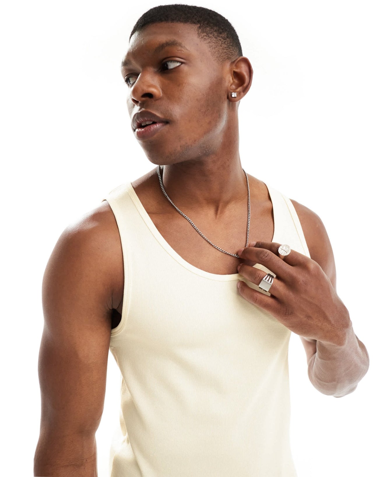 ASOS DESIGN essentials 2 pack muscle vests in pink and cream rib - ASOS Sample Sale EU Store