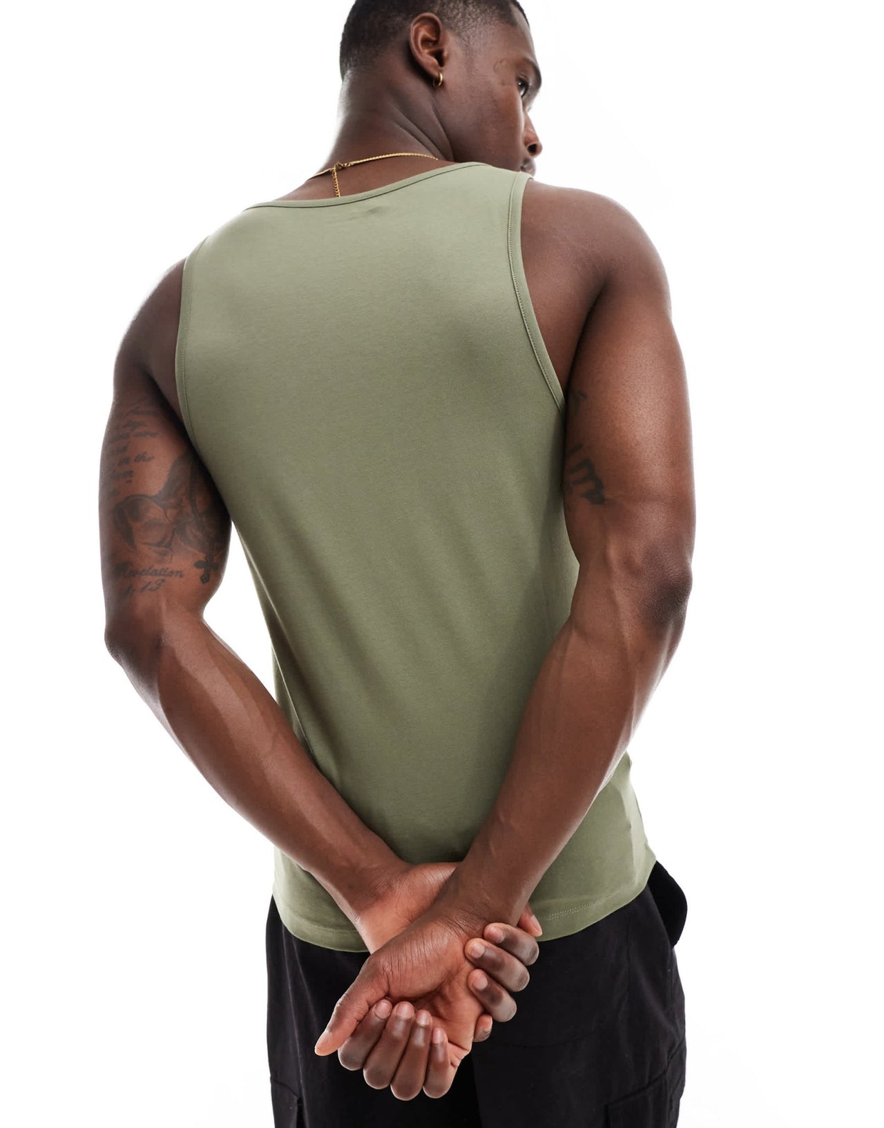 ASOS DESIGN essentials muscle fit vest in khaki - ASOS Sample Sale EU Store