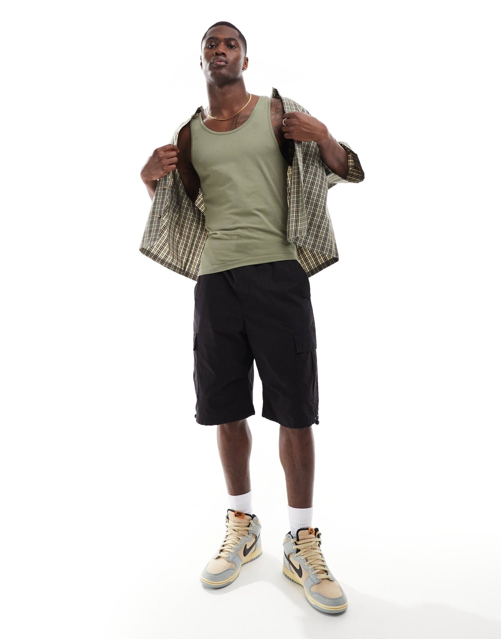 ASOS DESIGN essentials muscle fit vest in khaki - ASOS Sample Sale EU Store