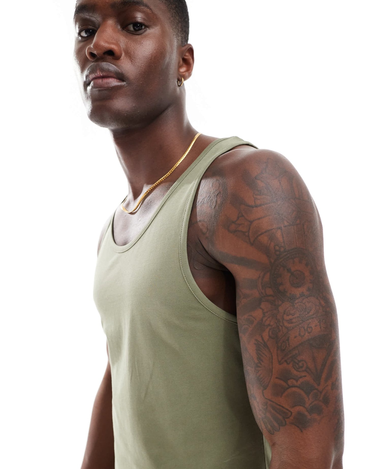 ASOS DESIGN essentials muscle fit vest in khaki - ASOS Sample Sale EU Store