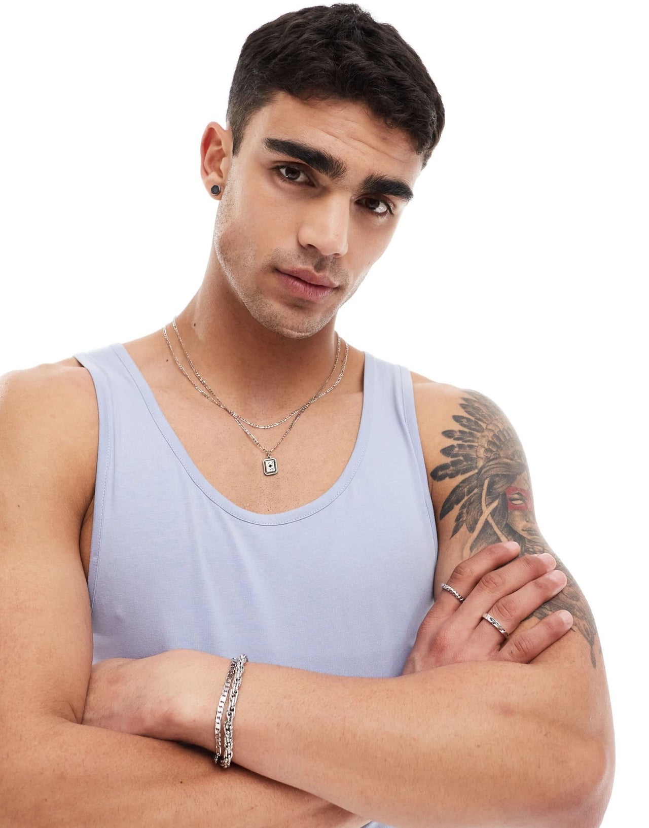ASOS DESIGN essentials muscle fit vest in light blue - ASOS Sample Sale EU Store