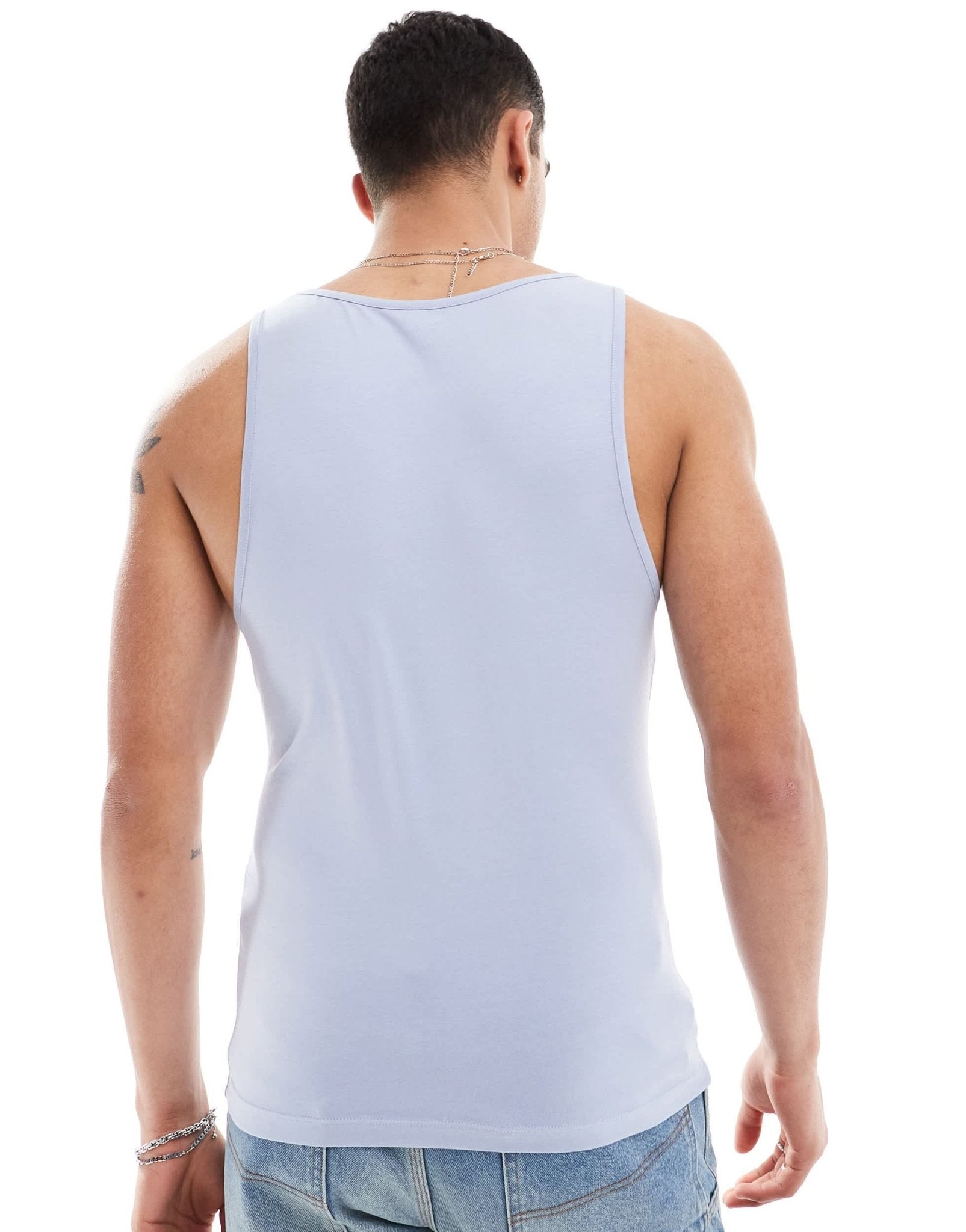 ASOS DESIGN essentials muscle fit vest in light blue - ASOS Sample Sale EU Store