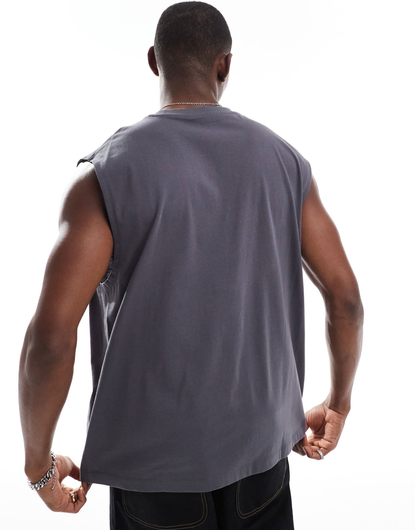 ASOS DESIGN Essentials oversized tank in charcoal - ASOS Sample Sale EU Store