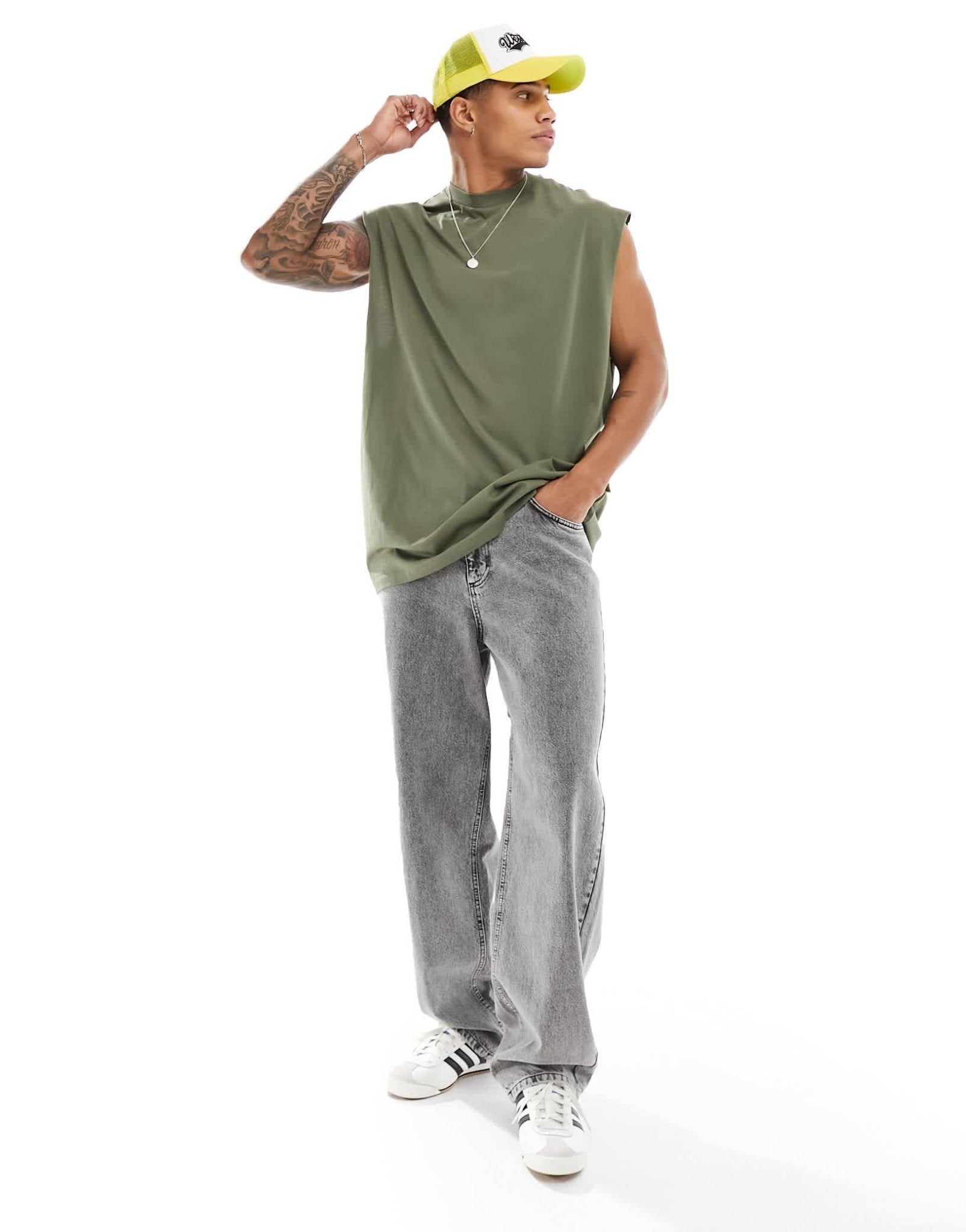 ASOS DESIGN essentials oversized tank in khaki - ASOS Sample Sale EU Store