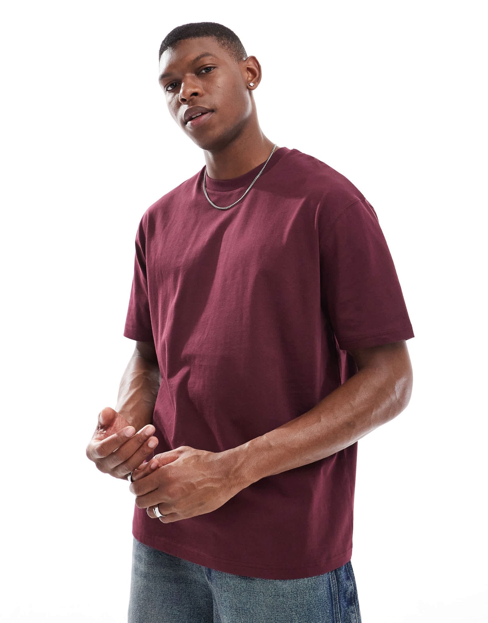 ASOS DESIGN essentials relaxed t-shirt in burgungy - ASOS Sample Sale EU Store