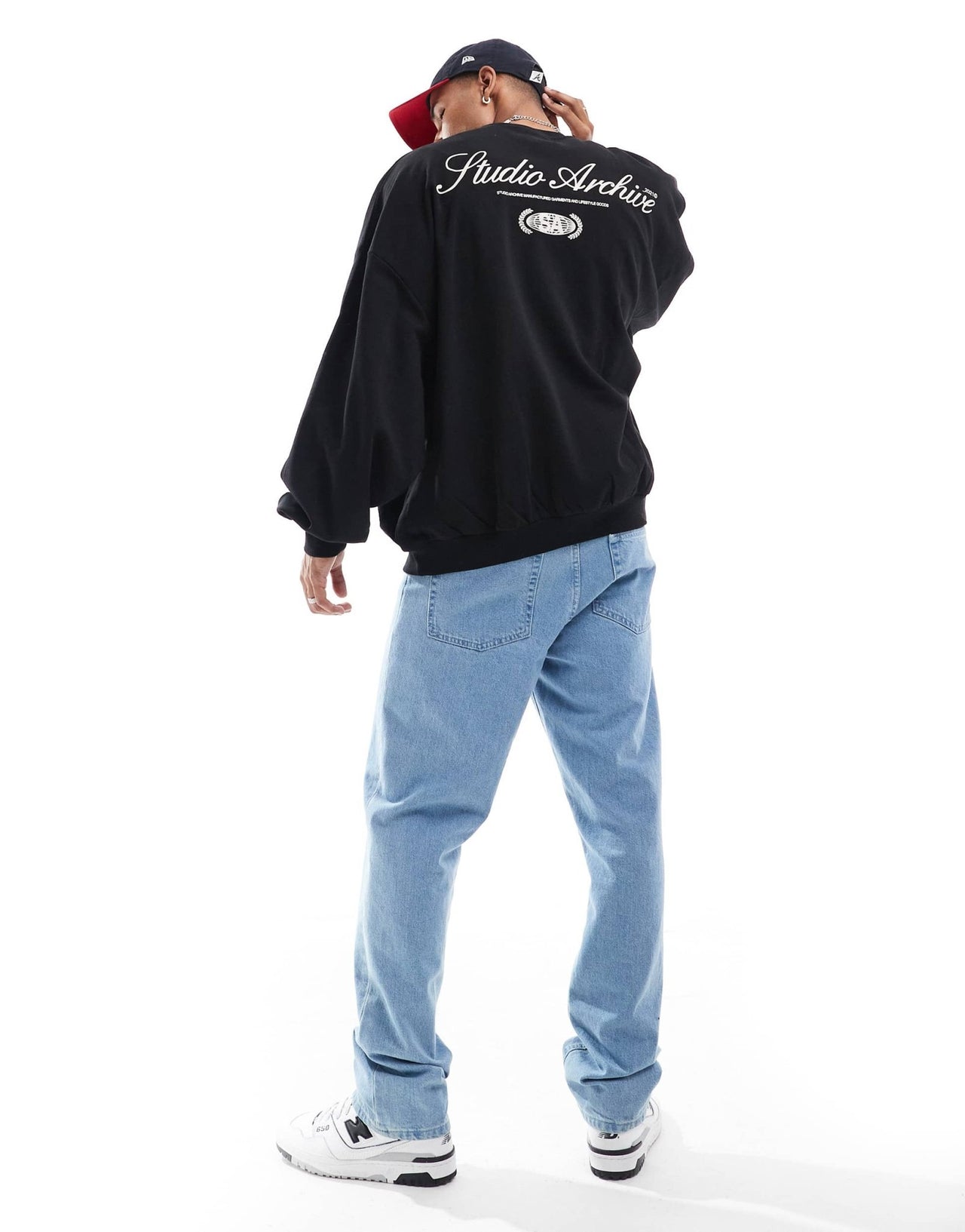 ASOS DESIGN extreme oversized sweatshirt with print detail in black - ASOS Sample Sale EU Store