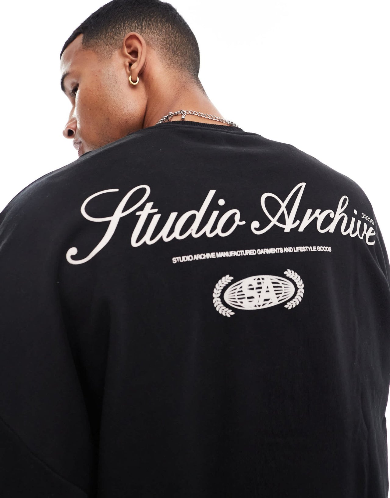 ASOS DESIGN extreme oversized sweatshirt with print detail in black - ASOS Sample Sale EU Store