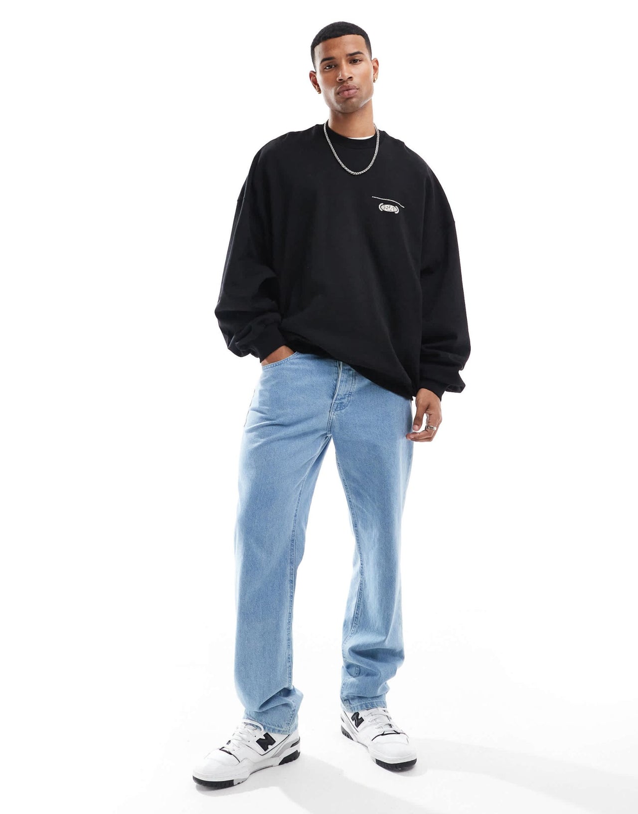 ASOS DESIGN extreme oversized sweatshirt with print detail in black - ASOS Sample Sale EU Store