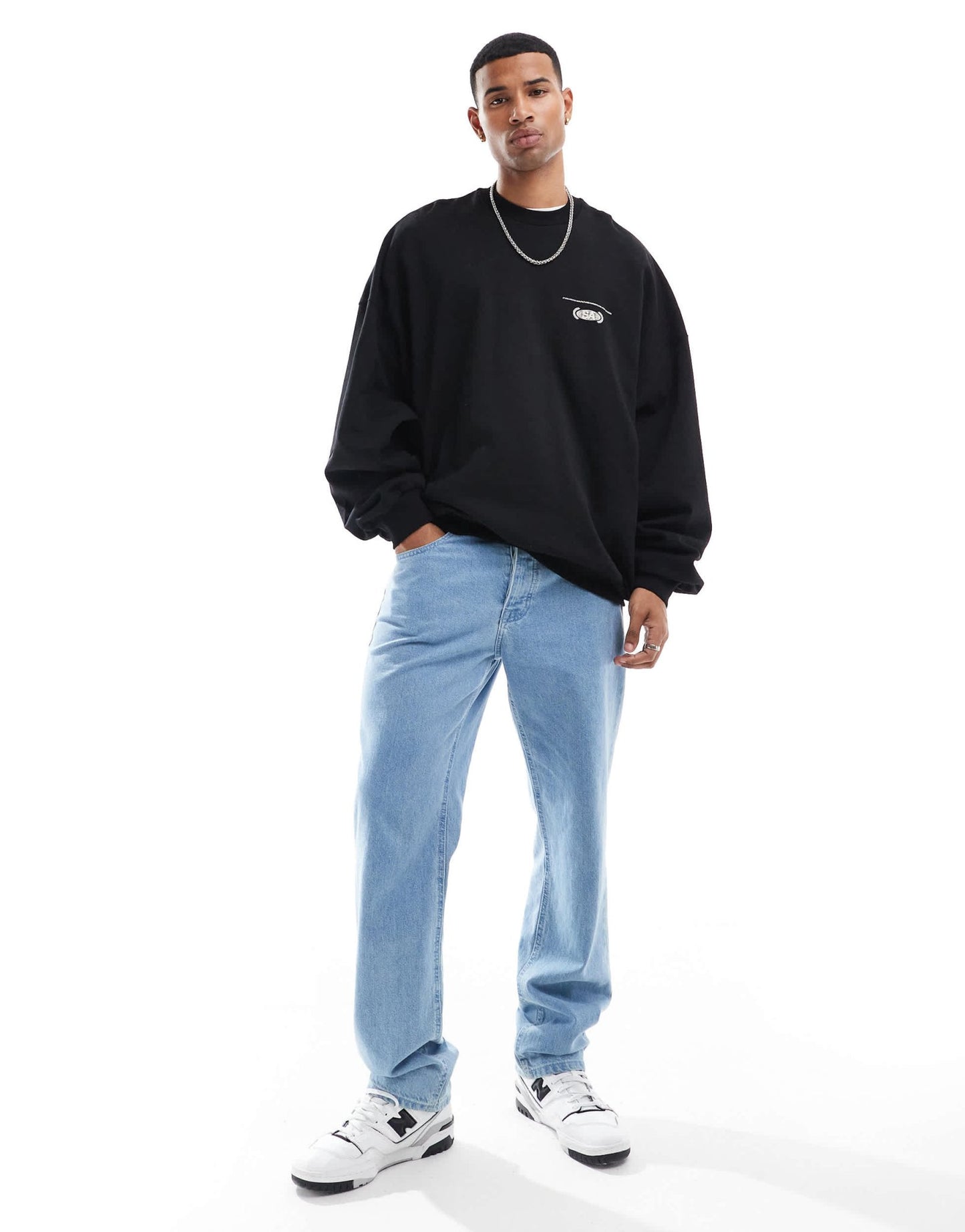 ASOS DESIGN extreme oversized sweatshirt with print detail in black - ASOS Sample Sale EU Store