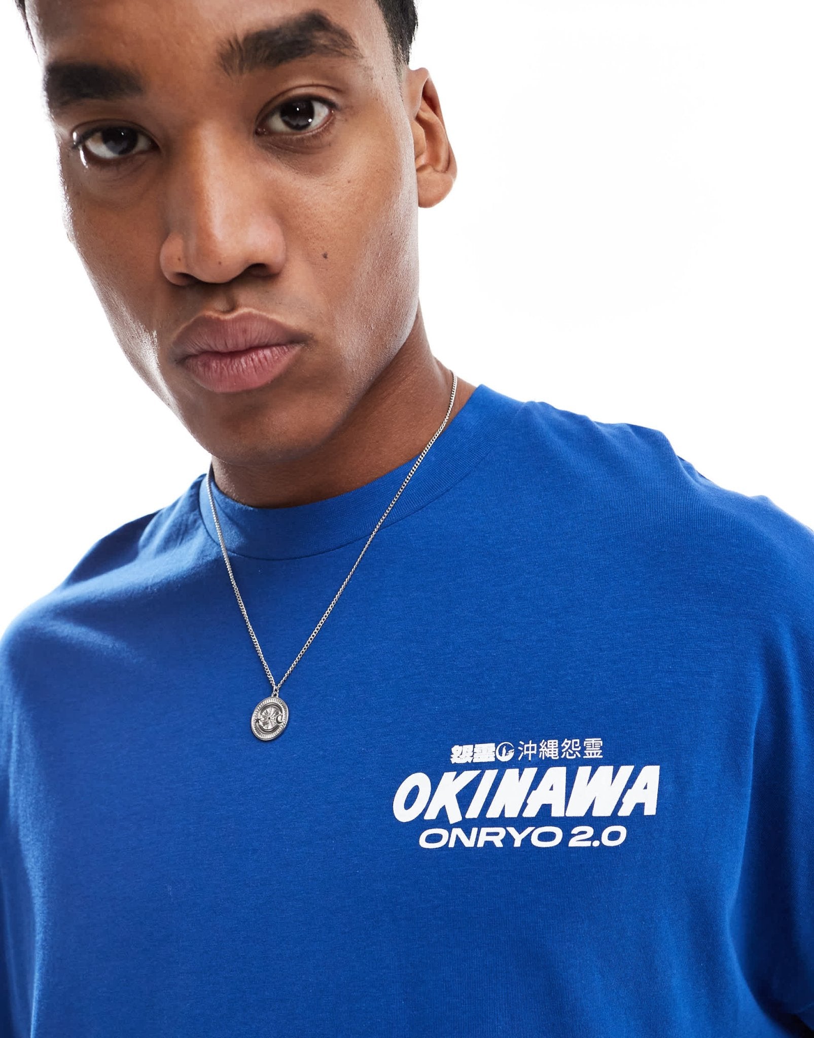 ASOS DESIGN extreme oversized t-shirt with car chest and back print in blue - ASOS Sample Sale EU Store