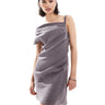 ASOS DESIGN Robe mini épaules tombantes avec larges bretelles en gris