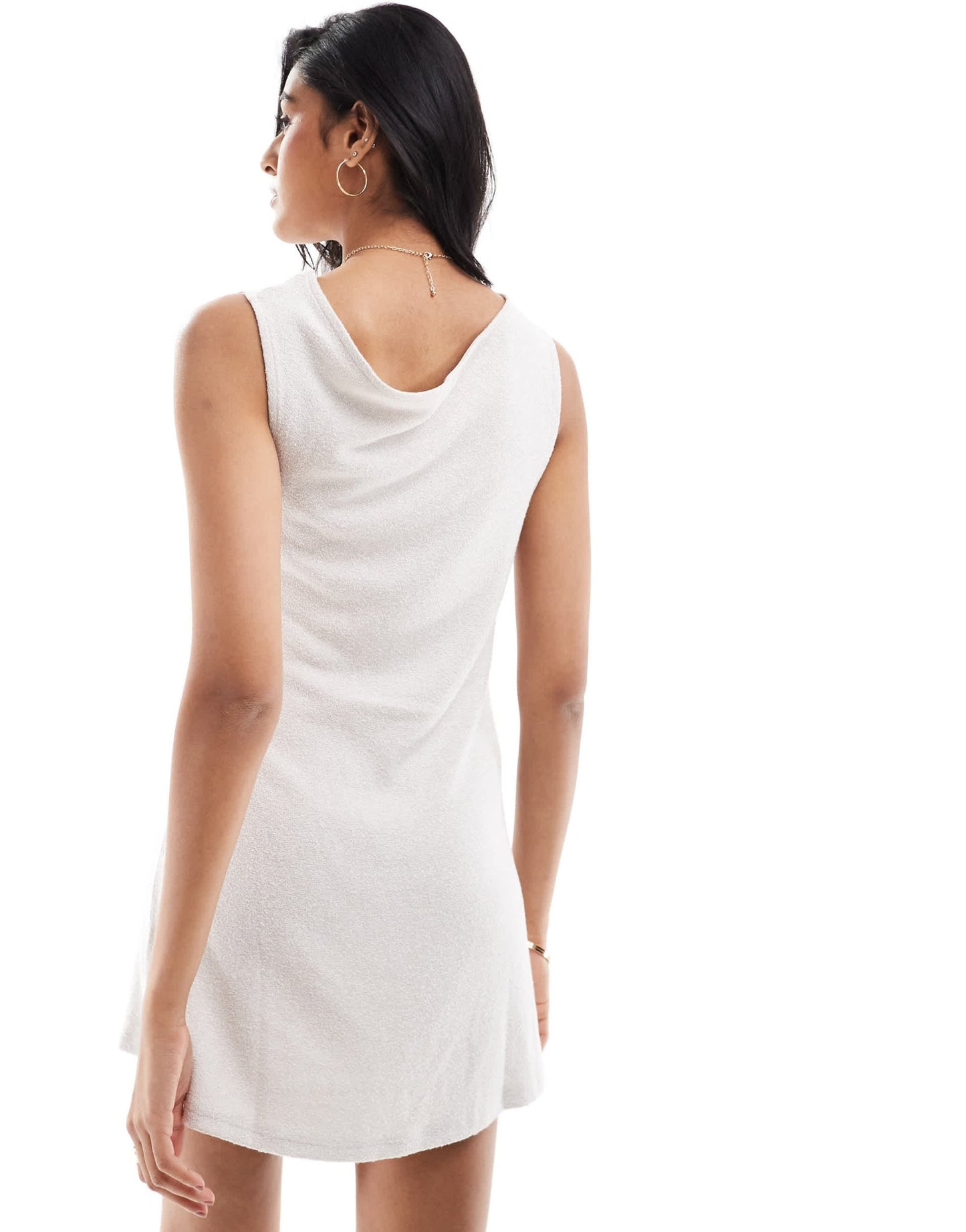ASOS DESIGN fit and flair off shoulder boucle mini dress in cream - ASOS Sample Sale EU Store