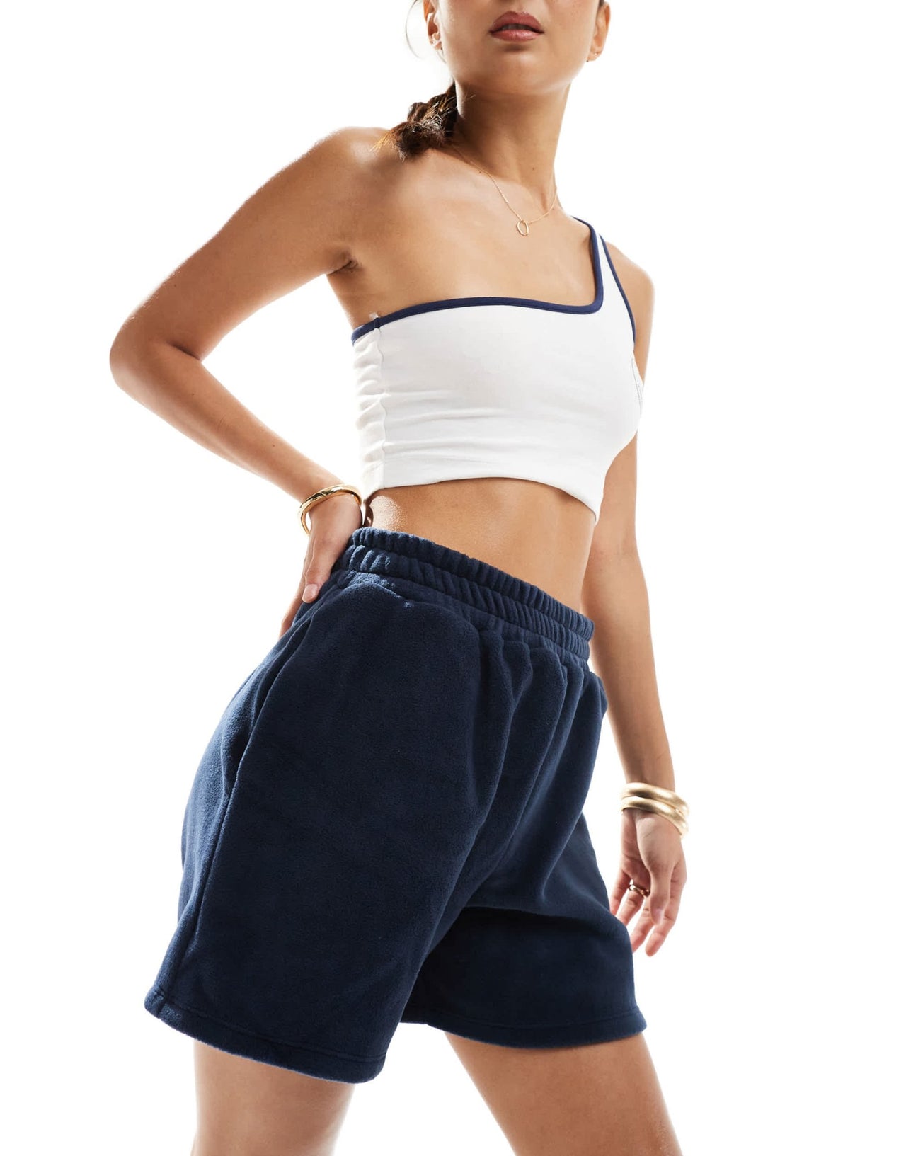 ASOS DESIGN fleece shorts in navy - ASOS Sample Sale EU Store