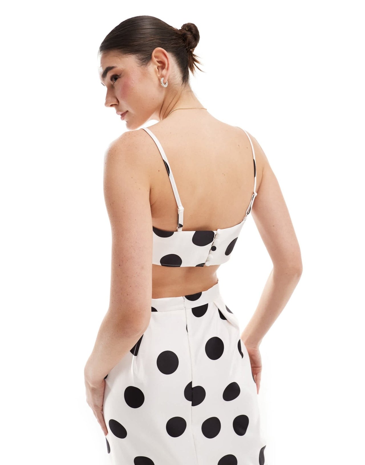 ASOS DESIGN formal crop cami top co - ord in spot print - ASOS Sample Sale EU Store