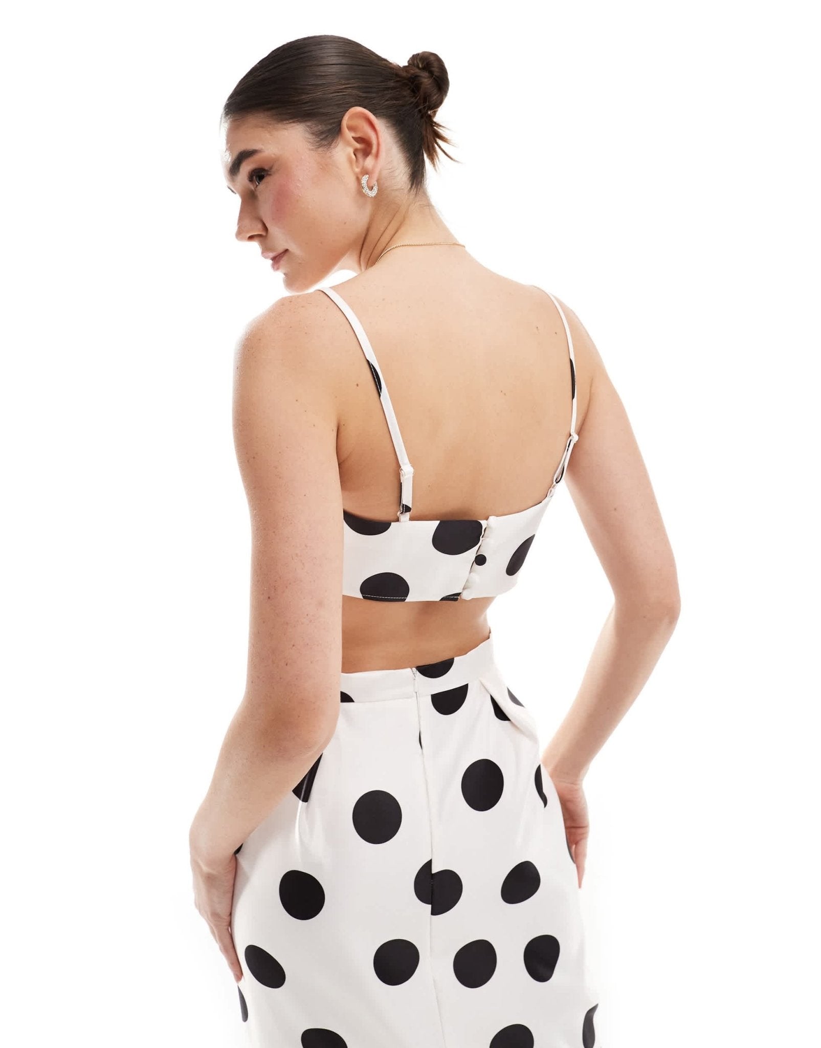 ASOS DESIGN formal crop cami top co - ord in spot print - ASOS Sample Sale EU Store