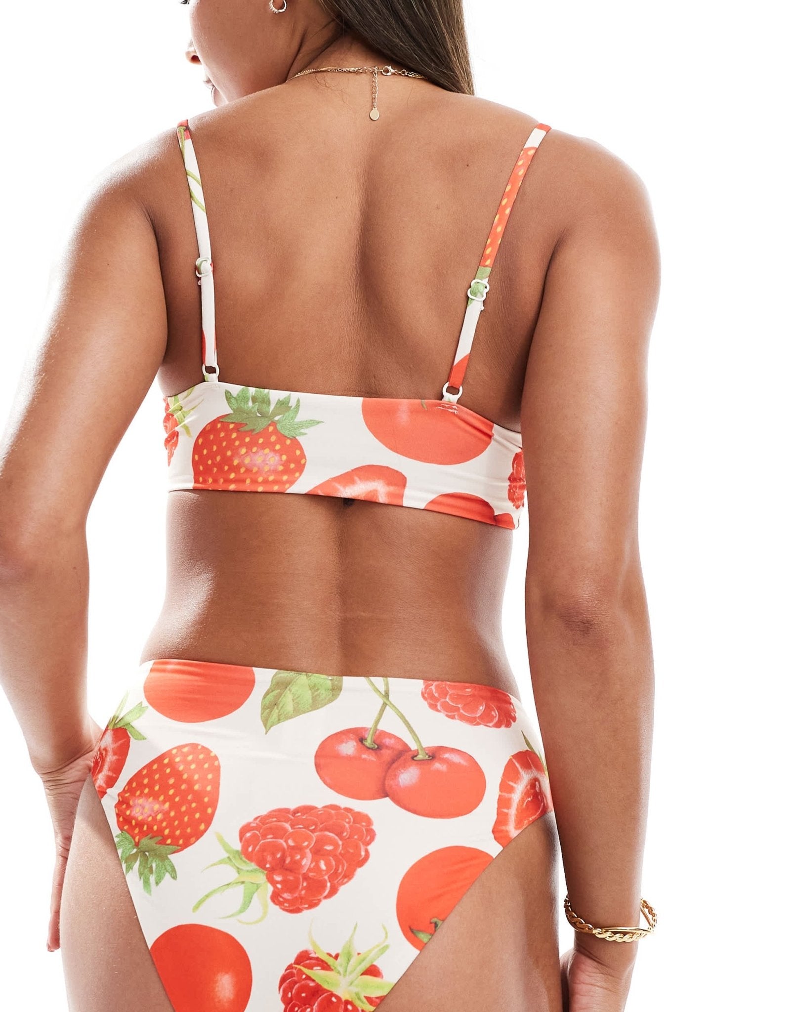ASOS DESIGN Fruit Bowl crop bikini top in multi - ASOS Sample Sale EU Store