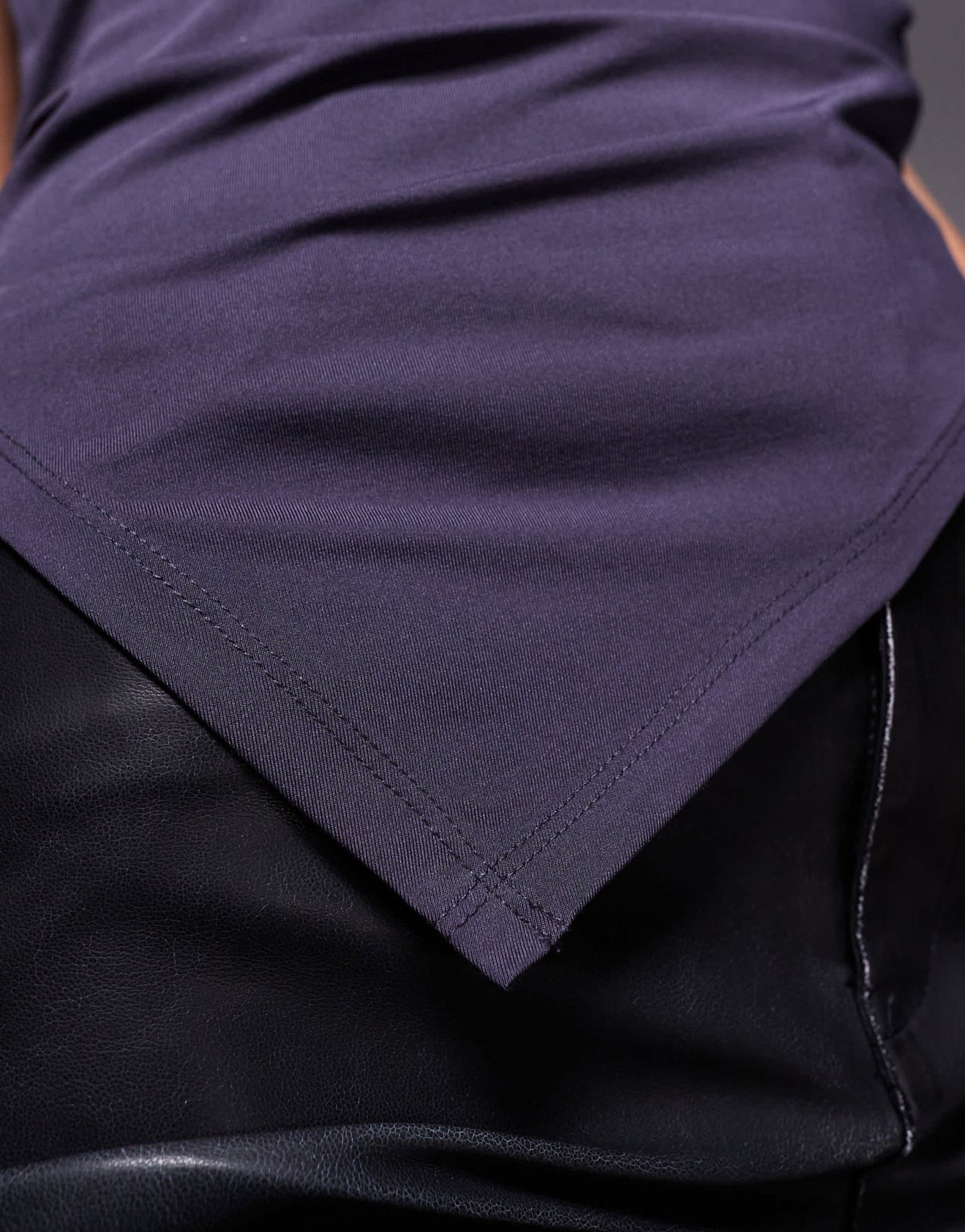 ASOS DESIGN grown on high neck gathered asymmetric hem top in slate - ASOS Sample Sale EU Store