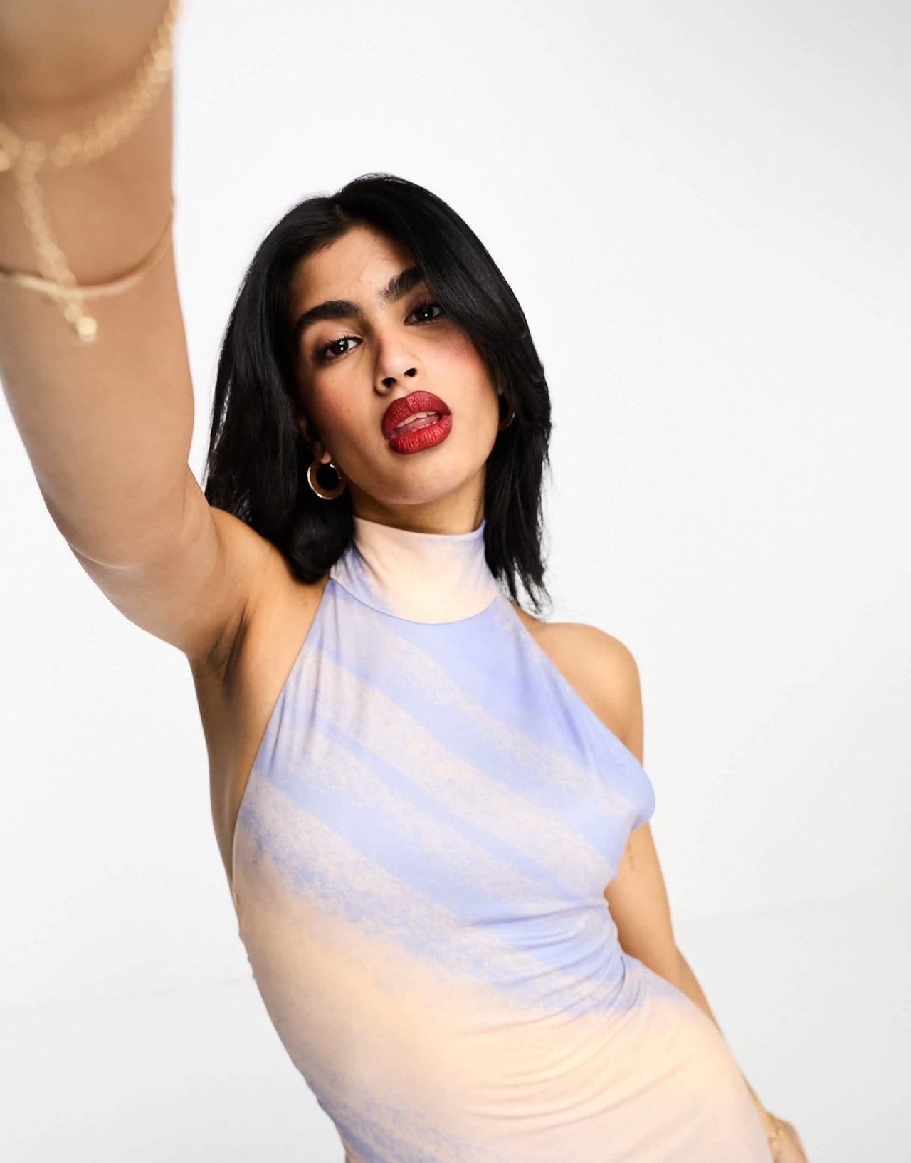 ASOS DESIGN halter cut out back midi dress in pastel stripe - ASOS Sample Sale EU Store