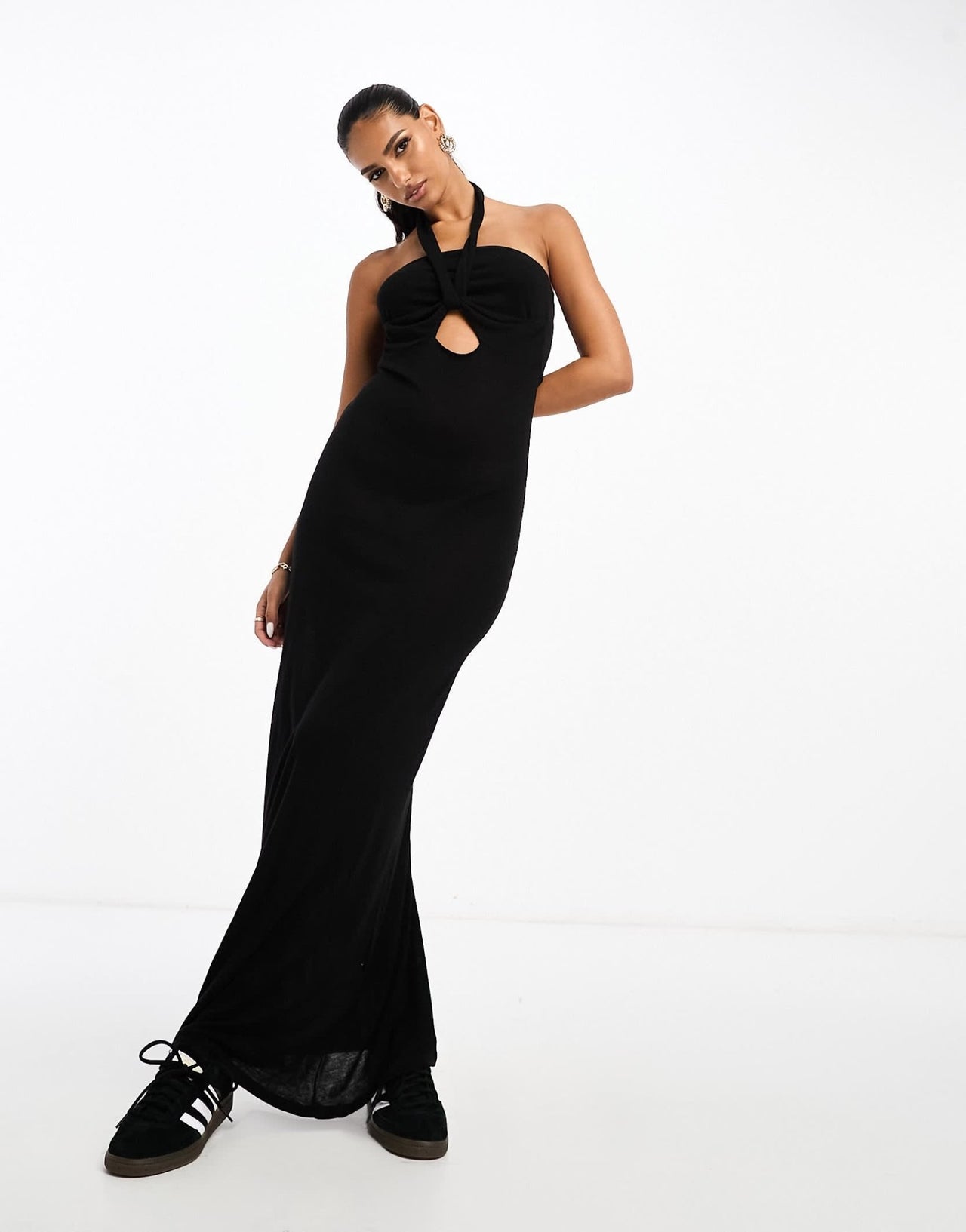 ASOS DESIGN halter strap cut out midi dress in black - ASOS Sample Sale EU Store