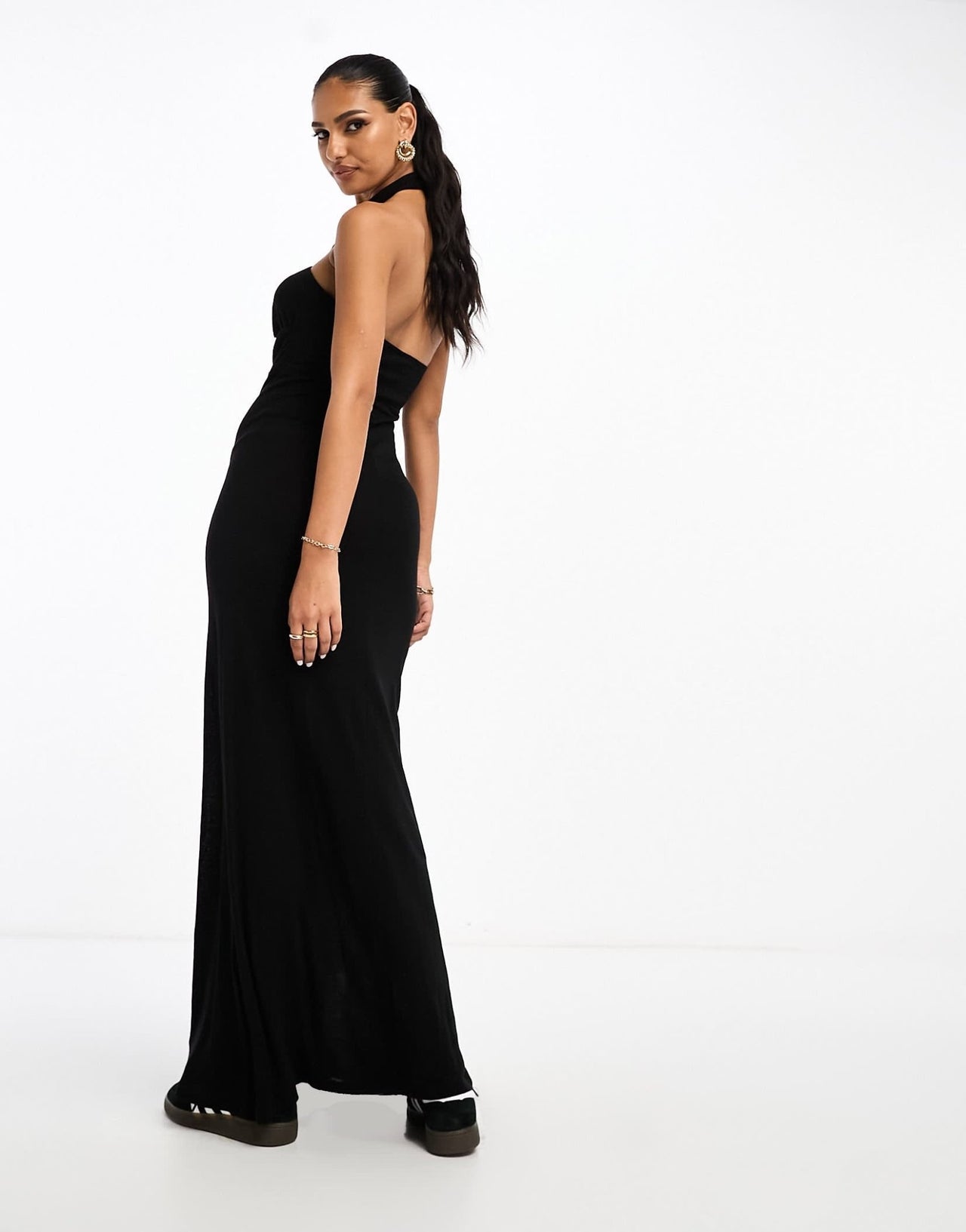 ASOS DESIGN halter strap cut out midi dress in black - ASOS Sample Sale EU Store