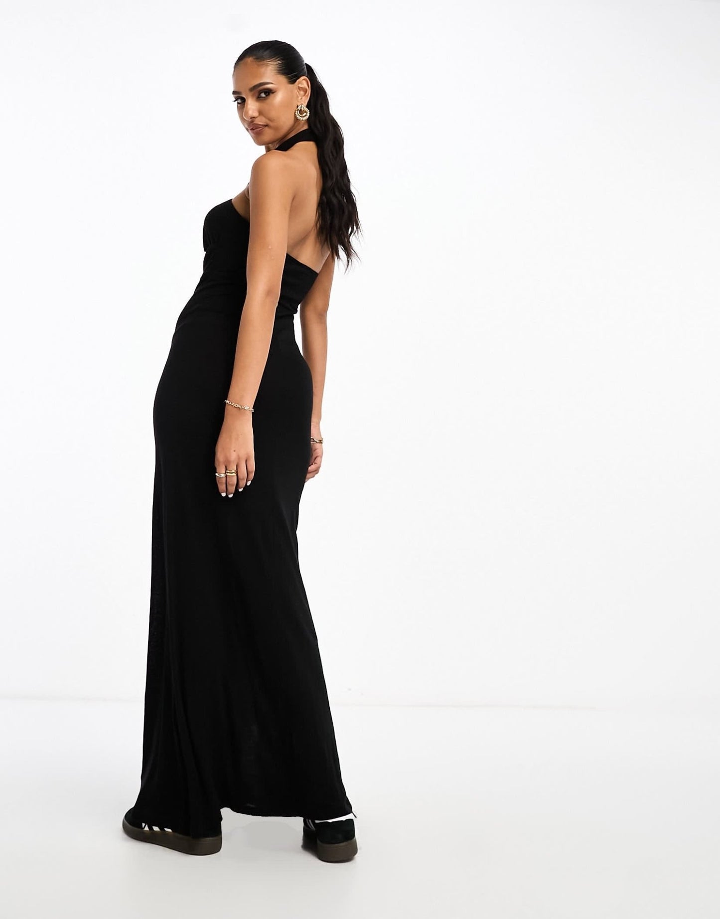 ASOS DESIGN halter strap cut out midi dress in black - ASOS Sample Sale EU Store