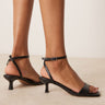 ASOS DESIGN Heart Throb barely there kitten heel sandals in black