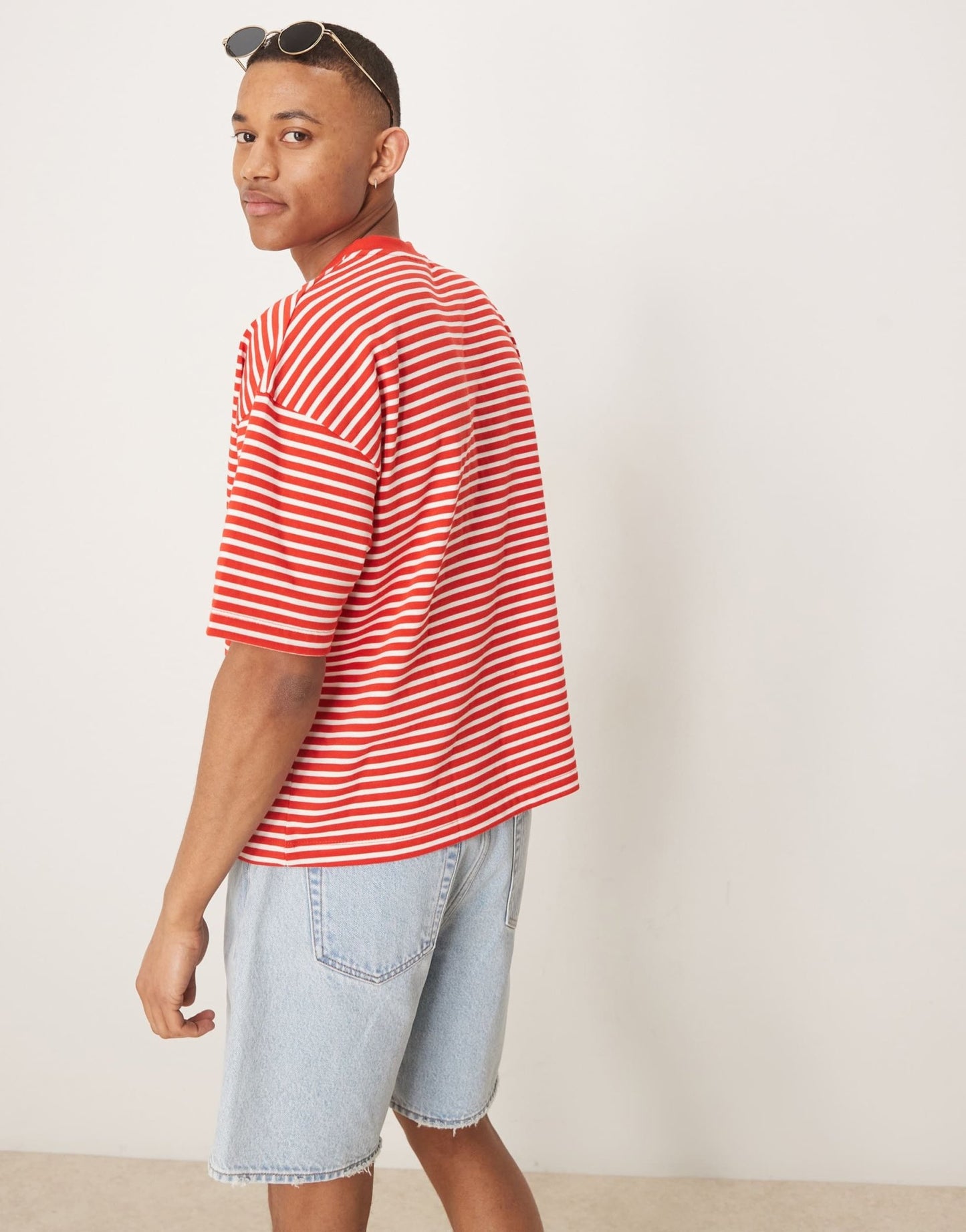 ASOS DESIGN heavyweight boxy oversized t-shirt in red and white stripe - ASOS Sample Sale EU Store