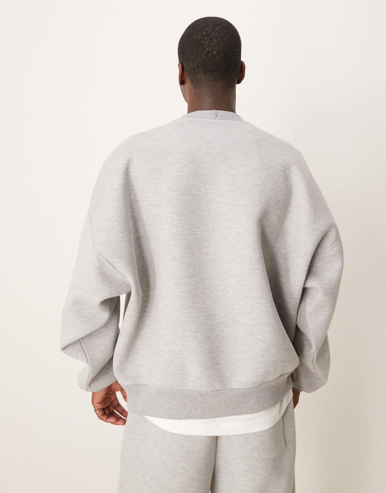 ASOS DESIGN heavyweight extreme oversized sweatshirt in scuba - style fabric in grey marl - ASOS Sample Sale EU Store
