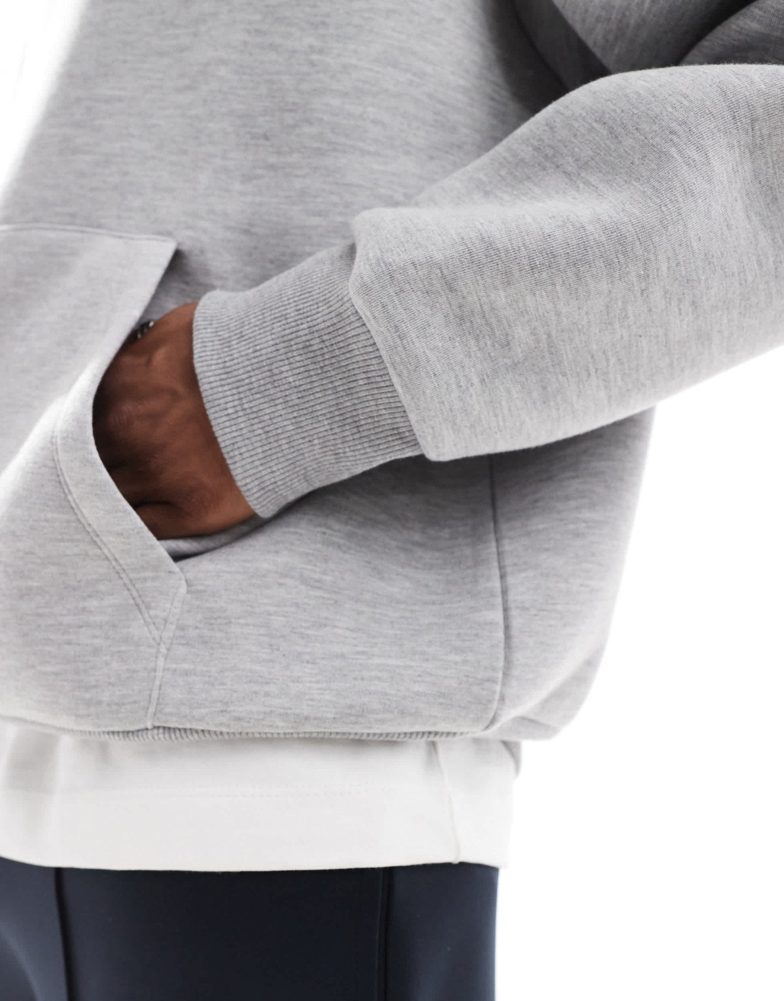 ASOS DESIGN heavyweight oversized hoodie in scuba - style fabric in grey marl - GREY - ASOS Sample Sale EU Store