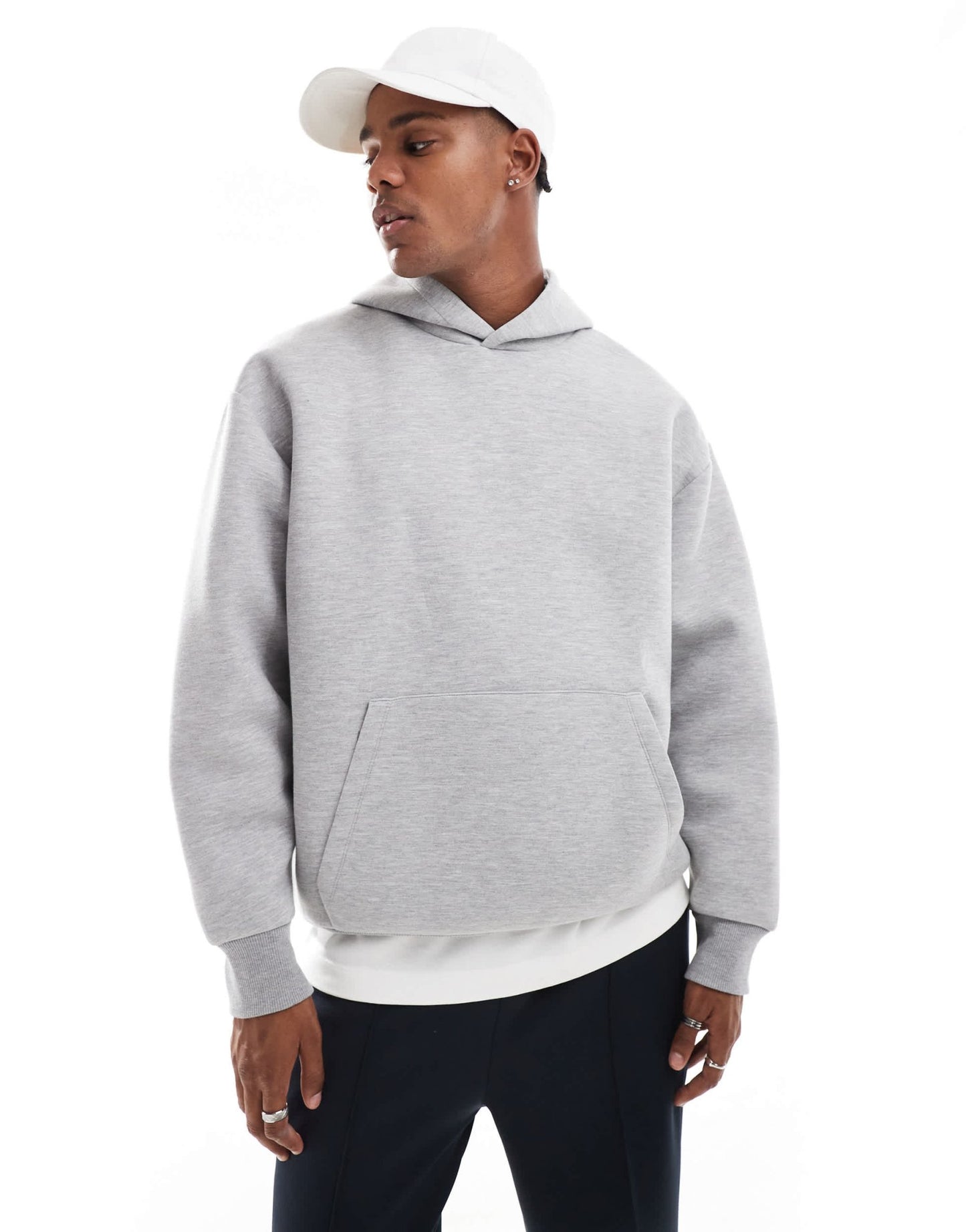ASOS DESIGN heavyweight oversized hoodie in scuba - style fabric in grey marl - GREY - ASOS Sample Sale EU Store