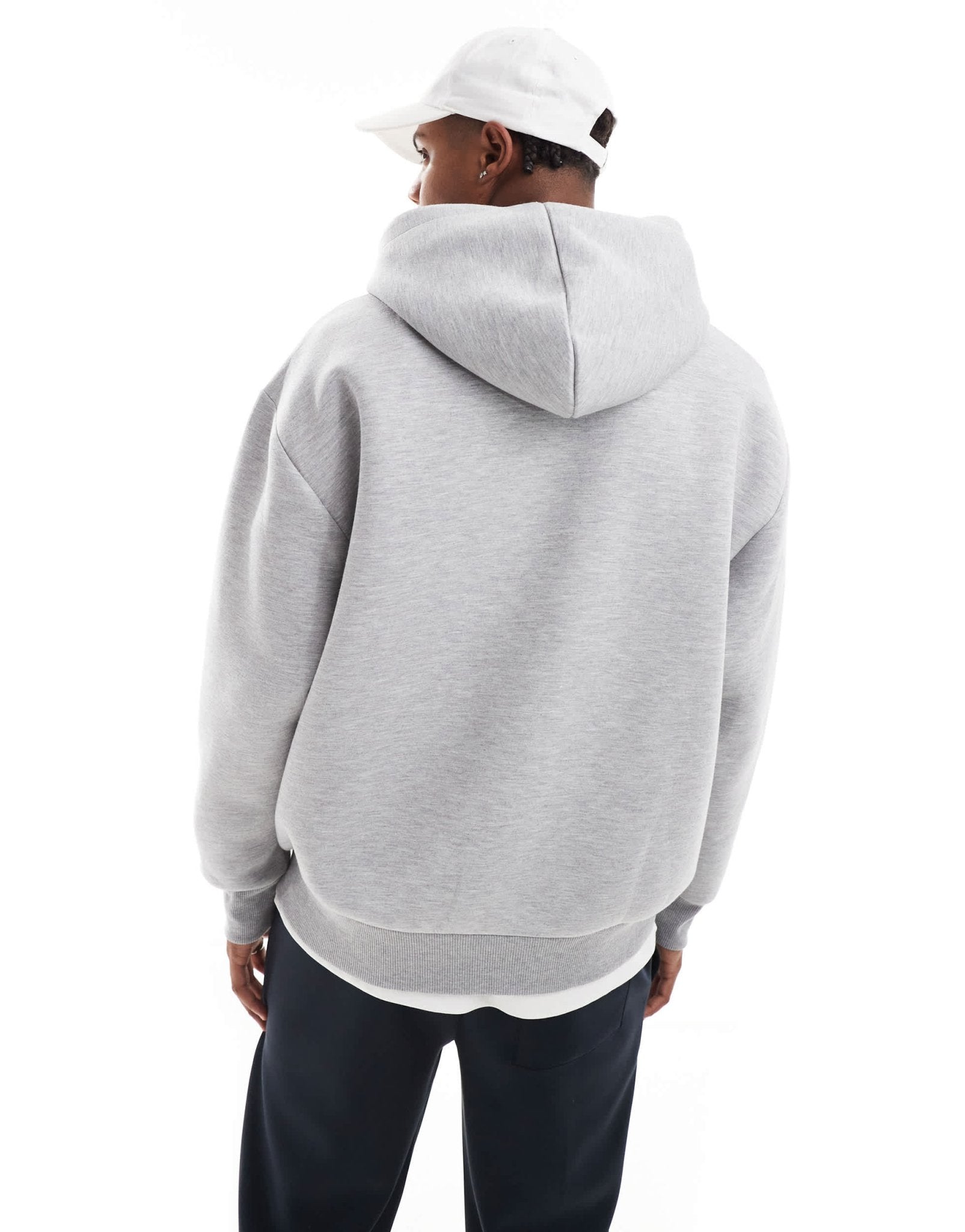 ASOS DESIGN heavyweight oversized hoodie in scuba - style fabric in grey marl - GREY - ASOS Sample Sale EU Store