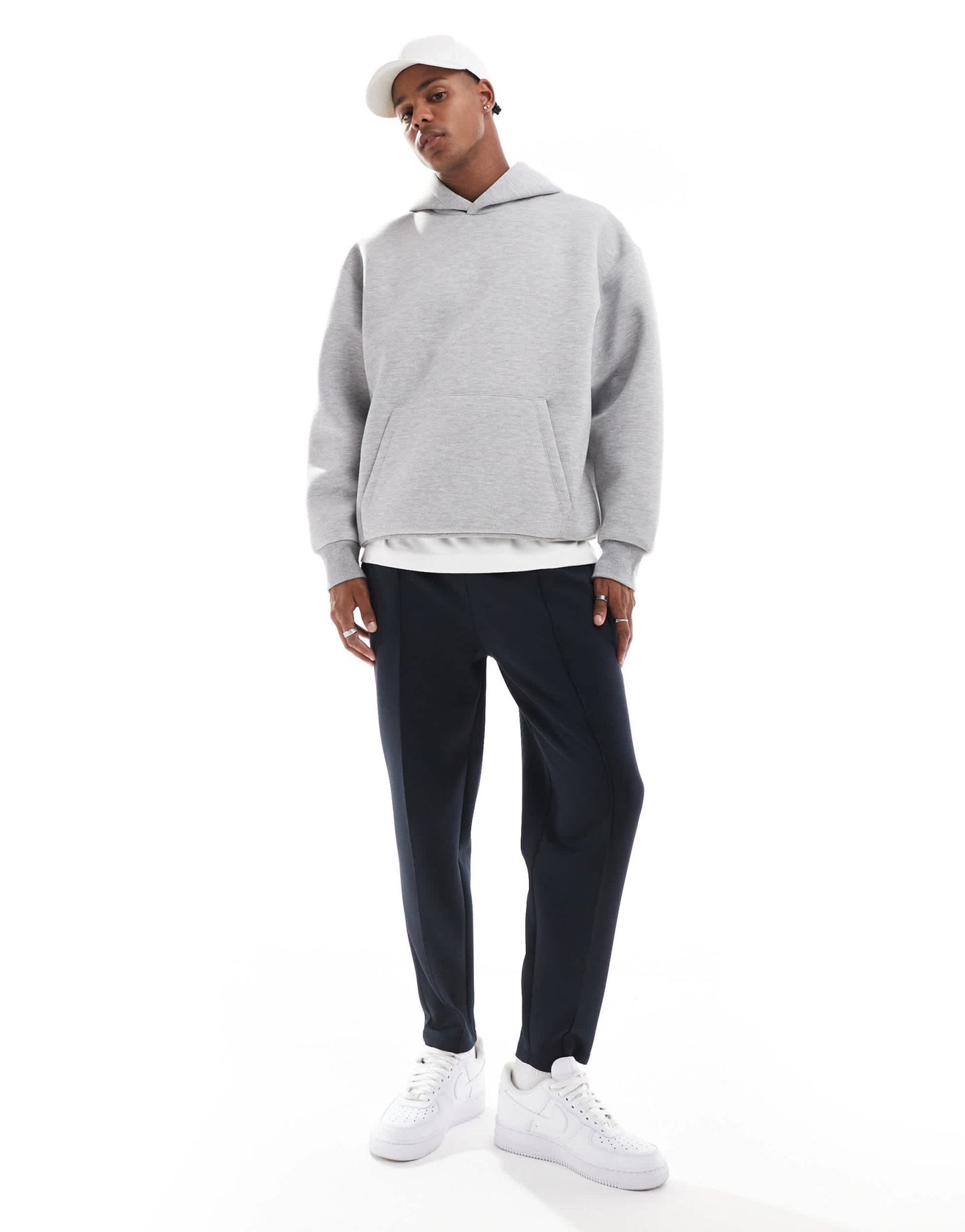 ASOS DESIGN heavyweight oversized hoodie in scuba - style fabric in grey marl - GREY - ASOS Sample Sale EU Store