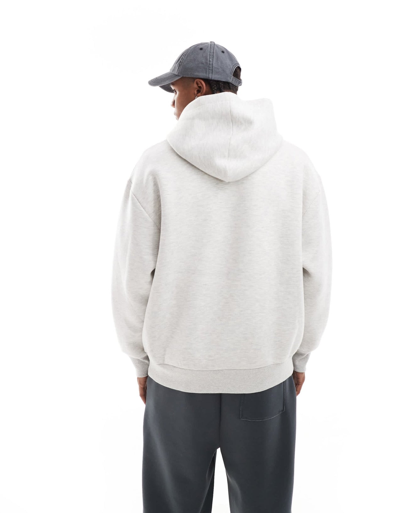 ASOS DESIGN heavyweight oversized hoodie in scuba - style fabric in grey marl - WHITE - ASOS Sample Sale EU Store