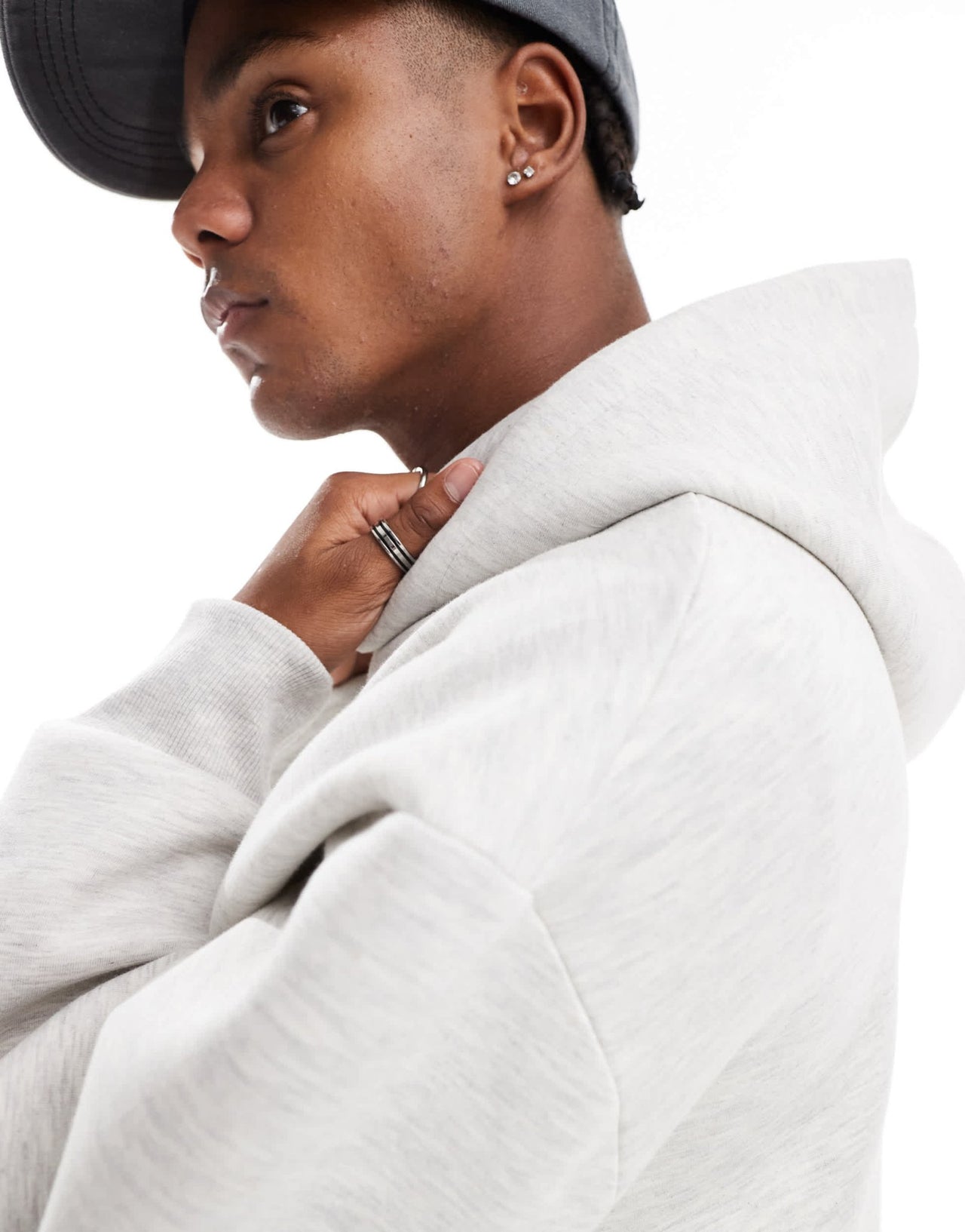 ASOS DESIGN heavyweight oversized hoodie in scuba - style fabric in grey marl - WHITE - ASOS Sample Sale EU Store