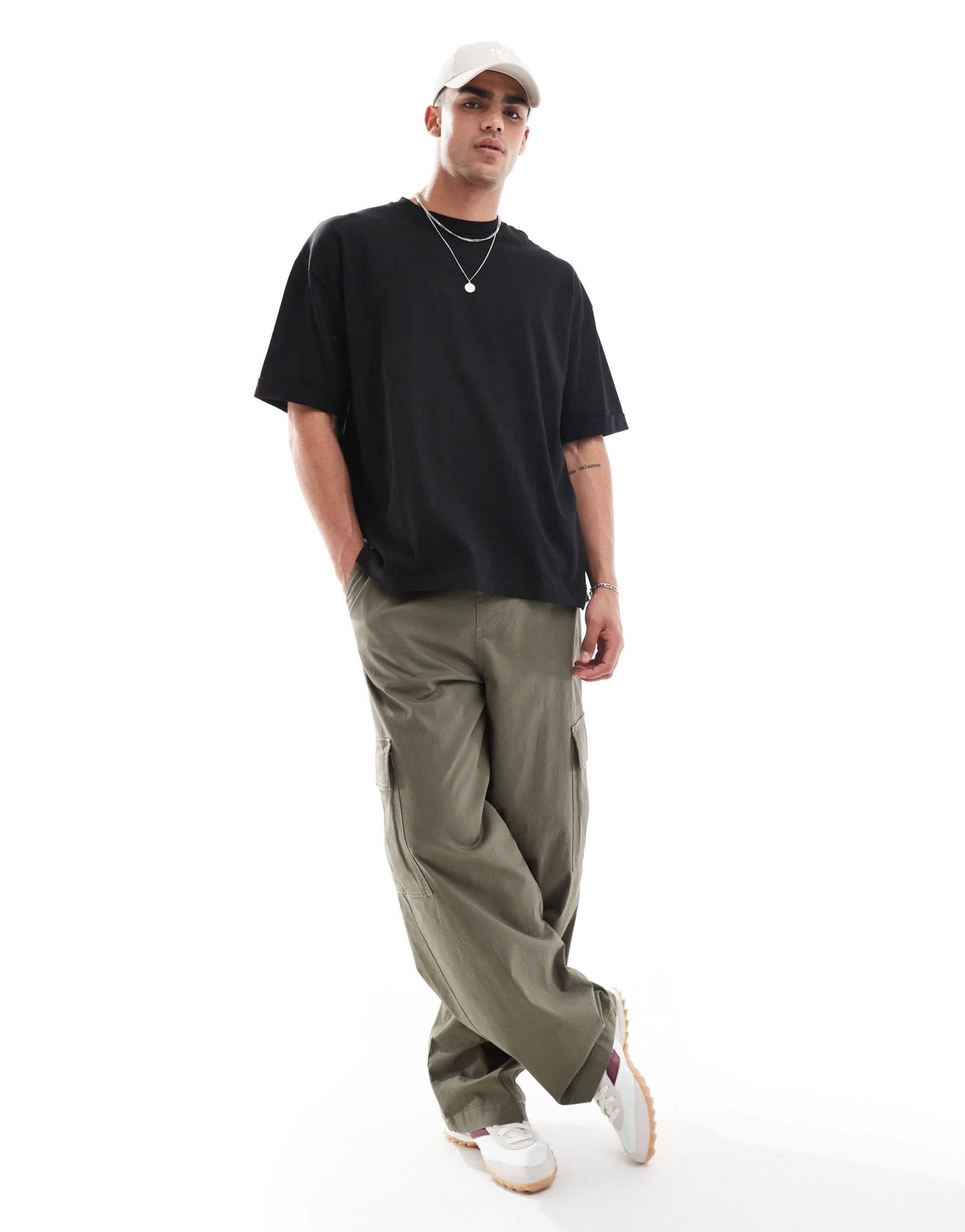ASOS DESIGN heavyweight oversized t-shirt with roll sleeve in black - ASOS Sample Sale EU Store