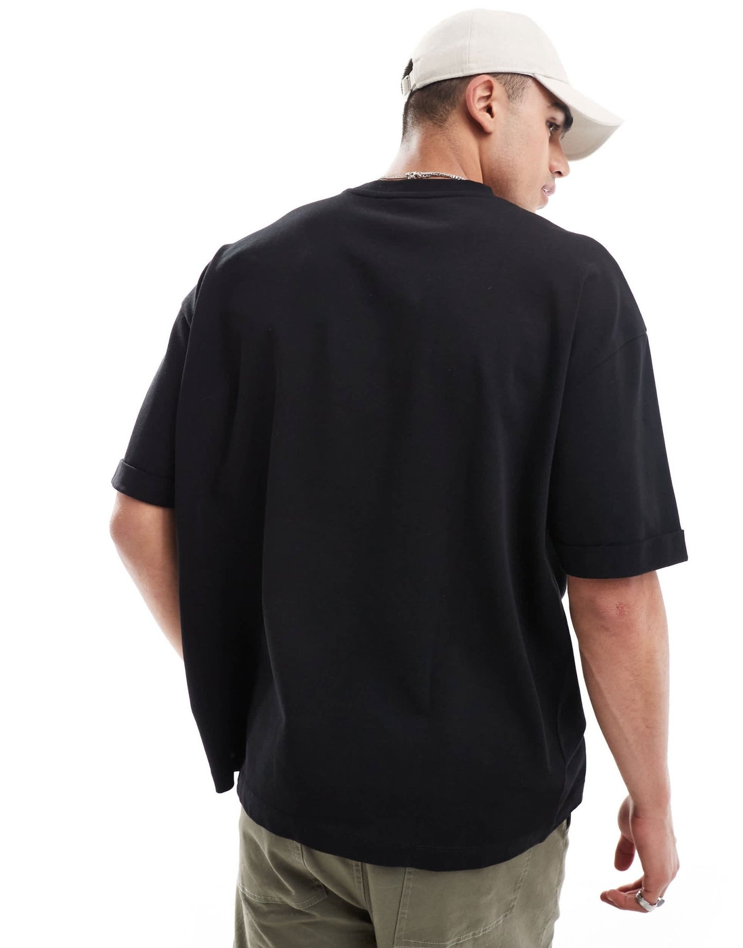 ASOS DESIGN heavyweight oversized t-shirt with roll sleeve in black - ASOS Sample Sale EU Store