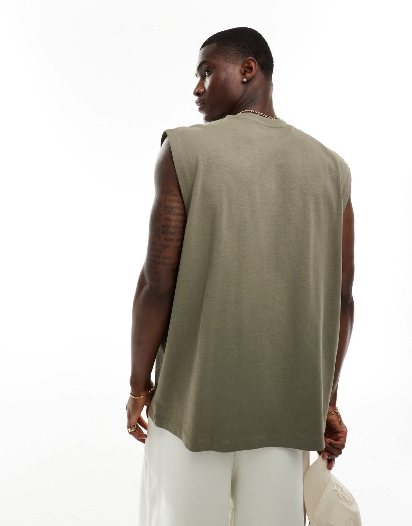 ASOS DESIGN heavyweight oversized tank in khaki - ASOS Sample Sale EU Store