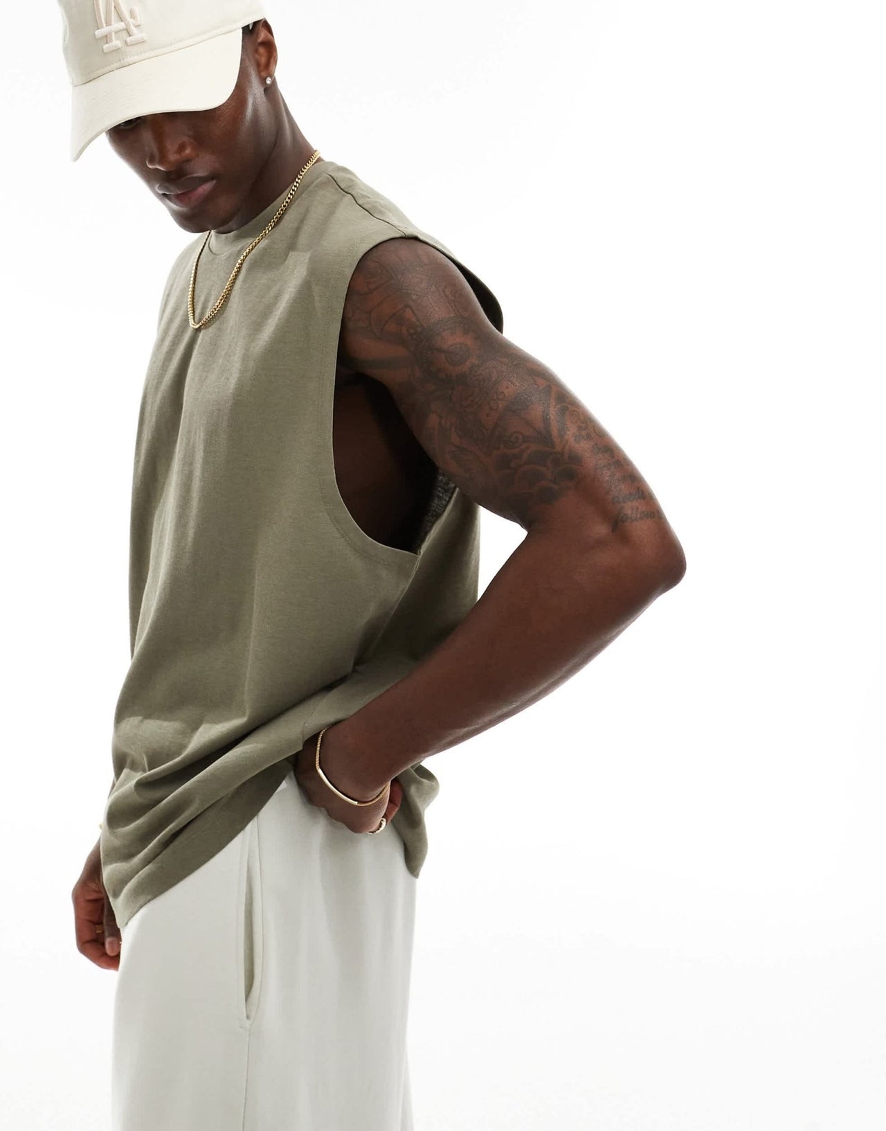 ASOS DESIGN heavyweight oversized tank in khaki - ASOS Sample Sale EU Store