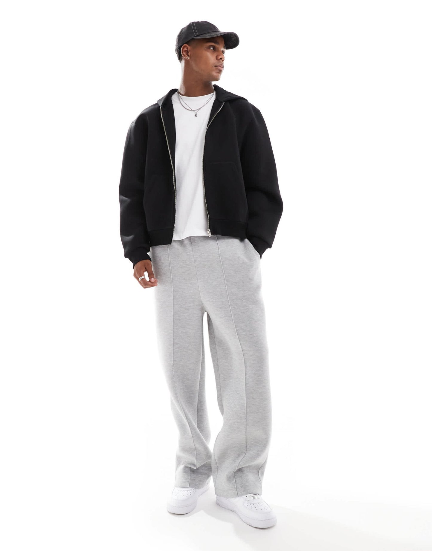 ASOS DESIGN heavyweight relaxed boxy zip through hoodie in scuba - style fabric in black - BLACK - ASOS Sample Sale EU Store