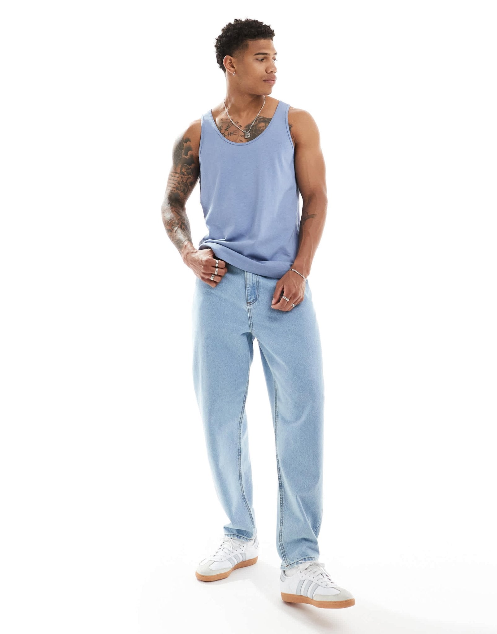 ASOS DESIGN heavyweight vest in mid blue - ASOS Sample Sale EU Store